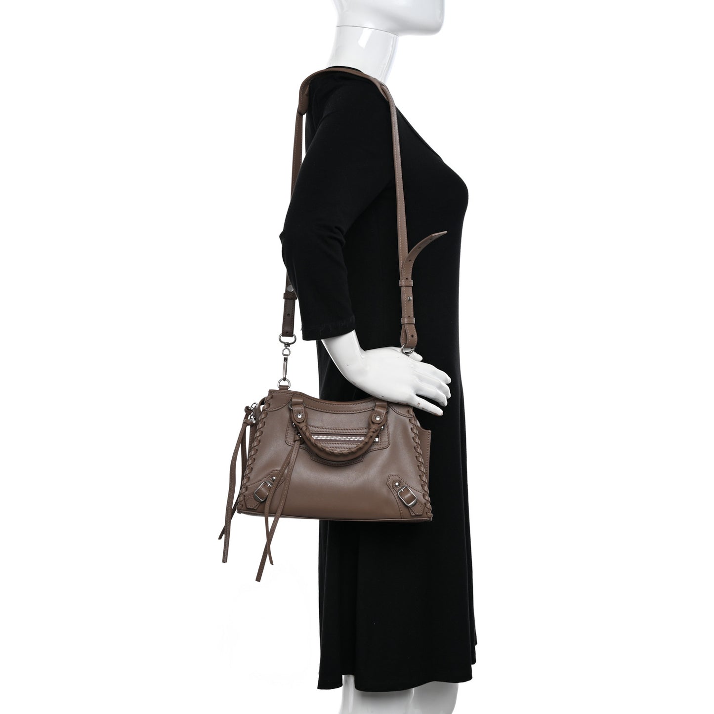 Smooth Calfskin Silver Hardware XS Neo Classic City Dark Mink Grey