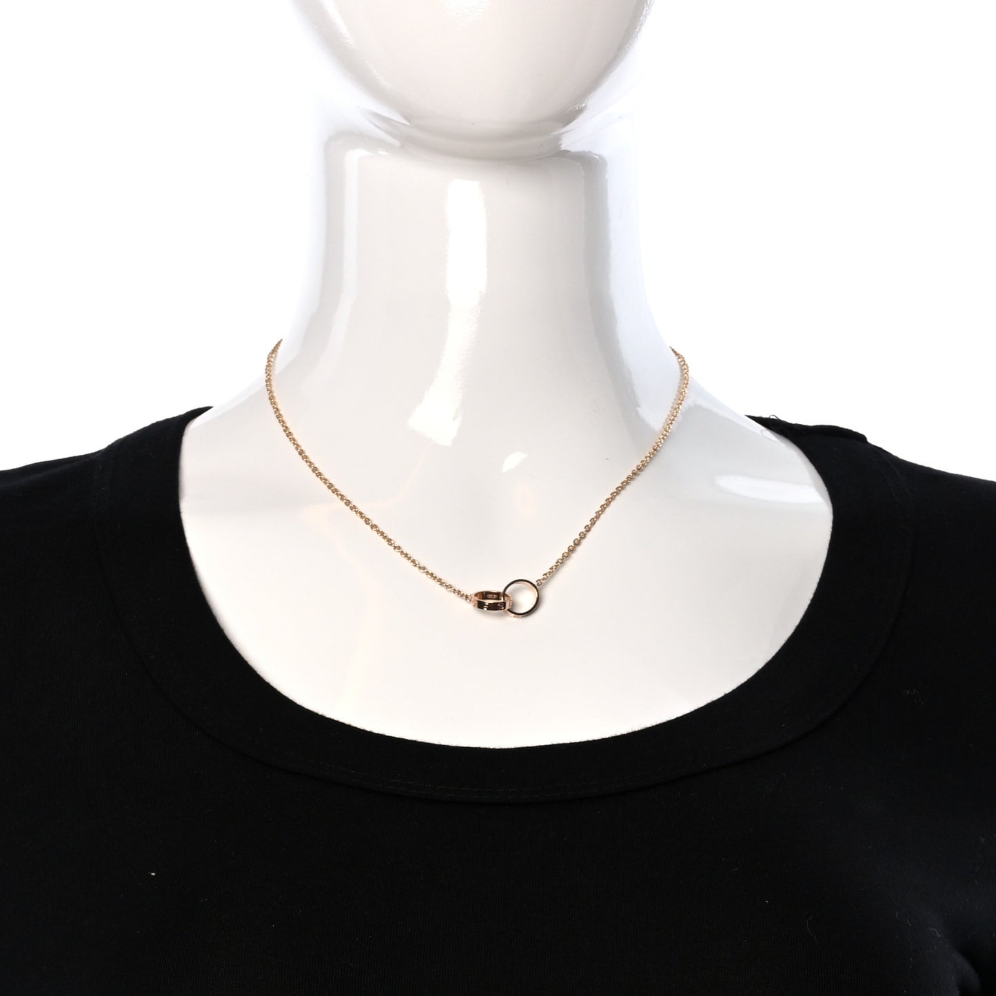 18K Pink Gold Interlocking LOVE Necklace