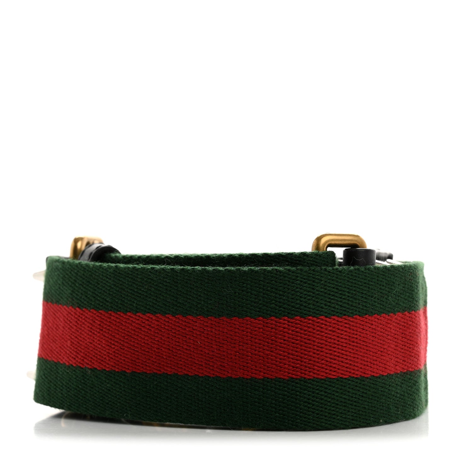 Canvas Web Studded Wide Shoulder Strap Green Red