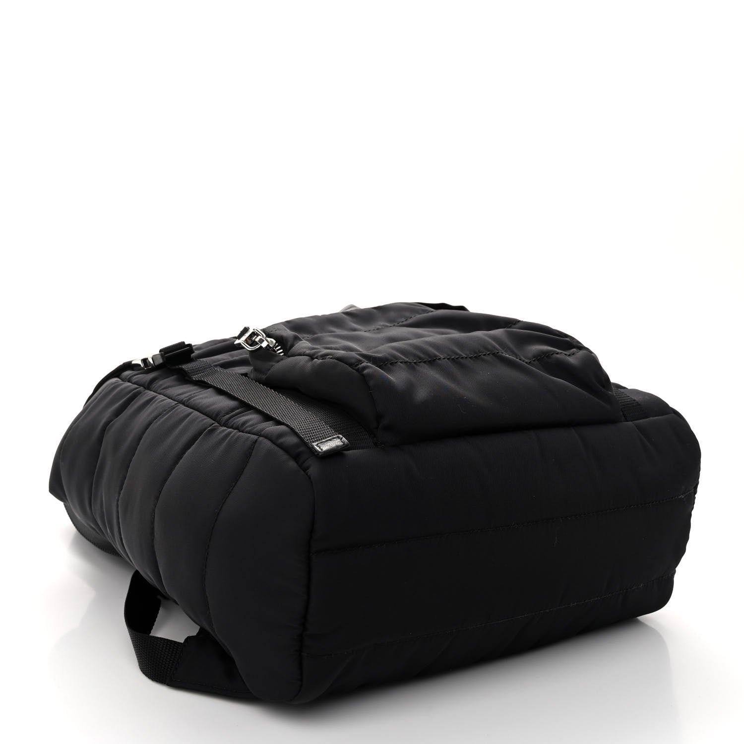 Prada Tessuto Nylon Quilted Double Buckle Backpack Black 8 of 11