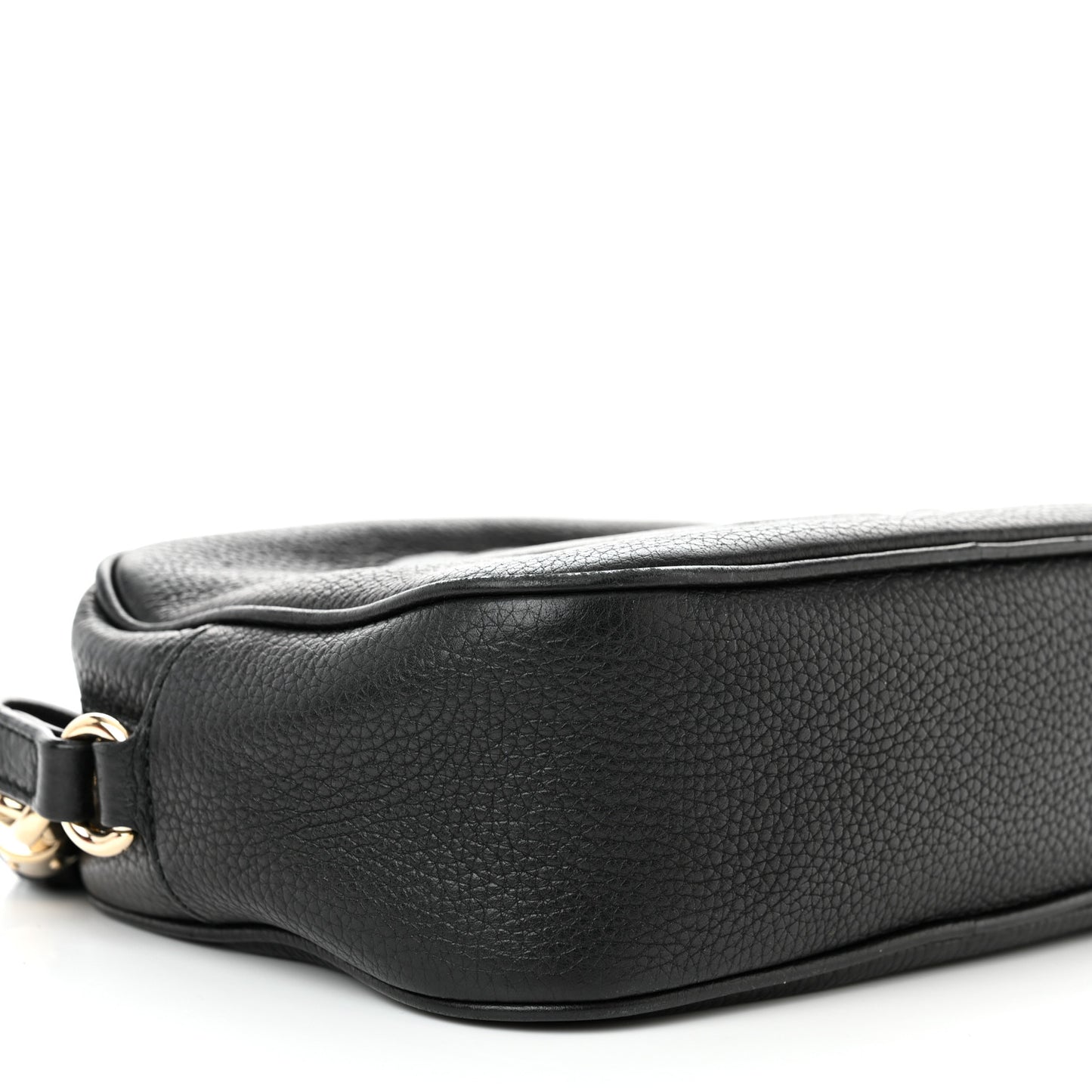 Pebbled Calfskin Small Soho Disco Bag Black
