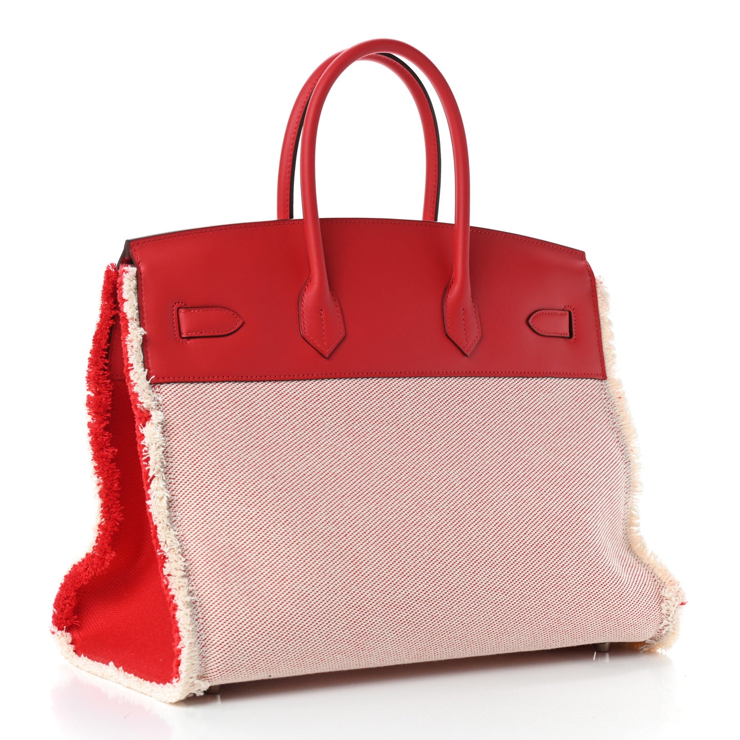 Swift Twill H Fray Fray Birkin 35 Rouge de Coeur Ecru