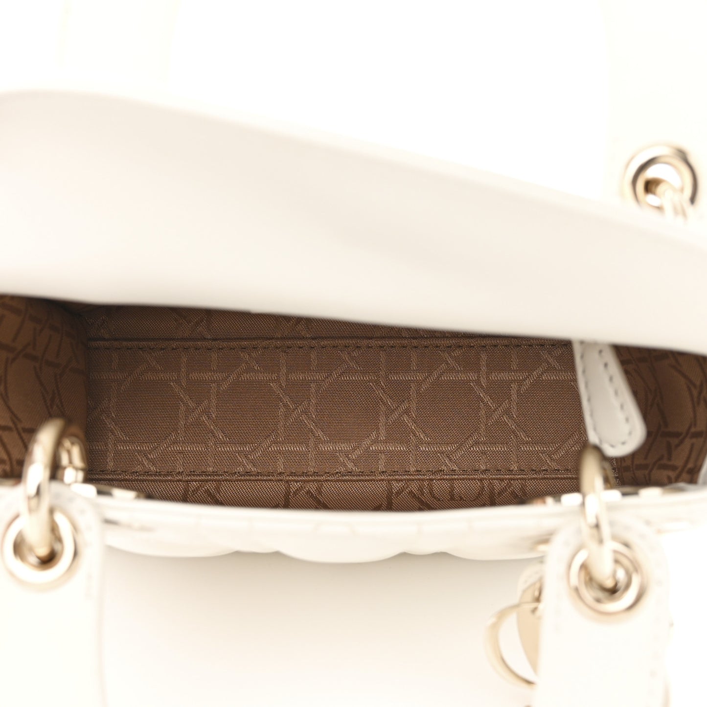 Lambskin Cannage Mini Lady Dior White