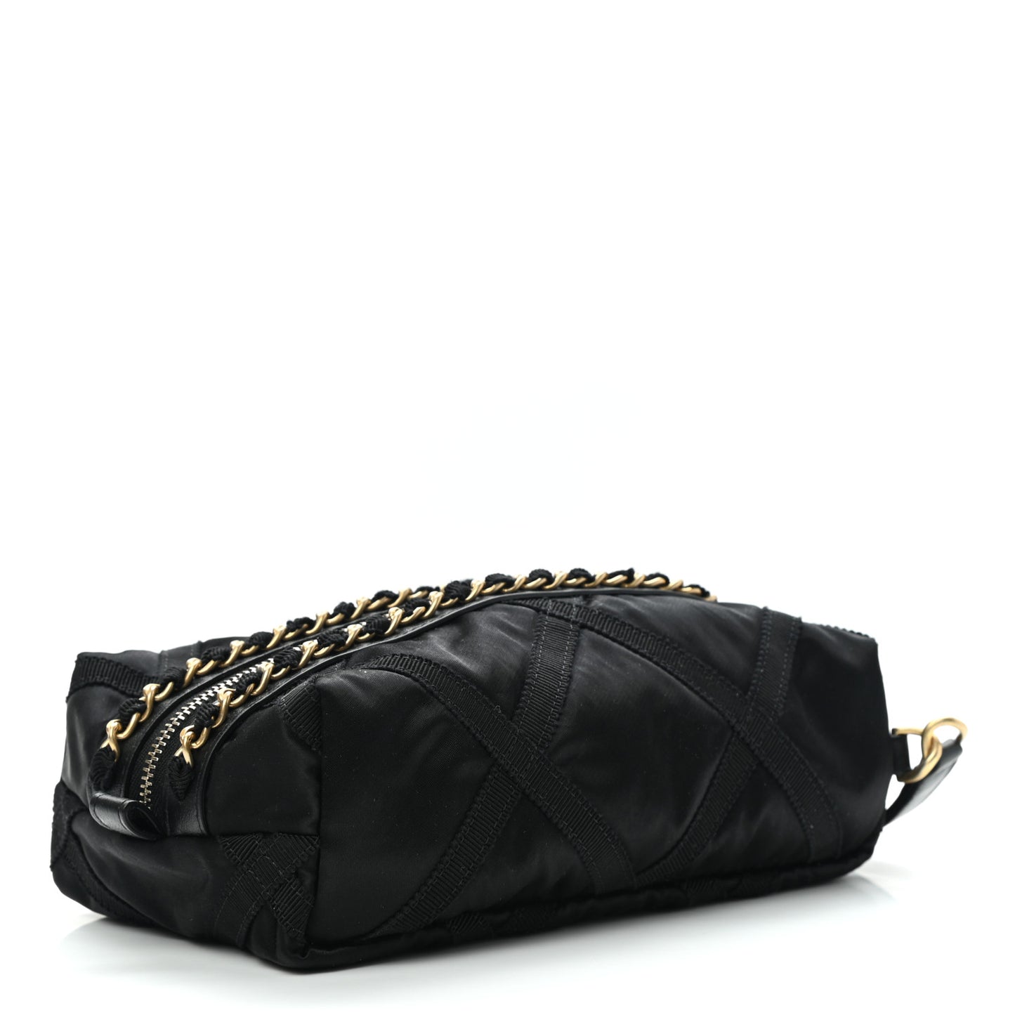 Nylon Grosgrain Lifestyle Pouch With Sleep Mask Black