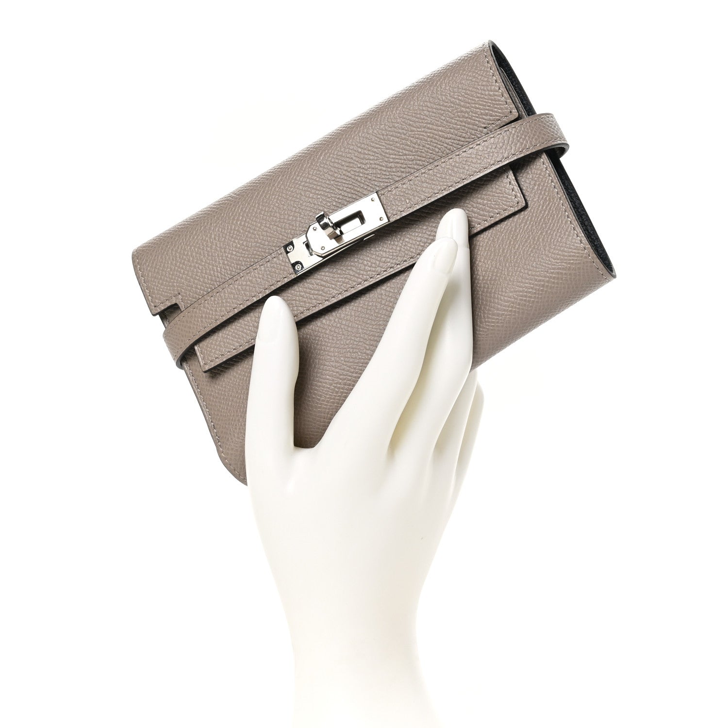 Hermes Epsom Verso Medium Kelly Wallet Gris Asphalt Bleu Indigo 2 of 12