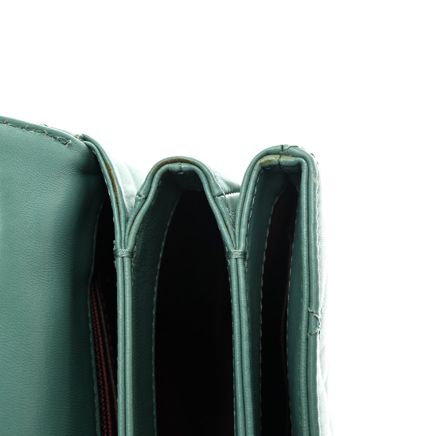 Lambskin Quilted Small Trendy CC Flap Dual Handle Bag Green