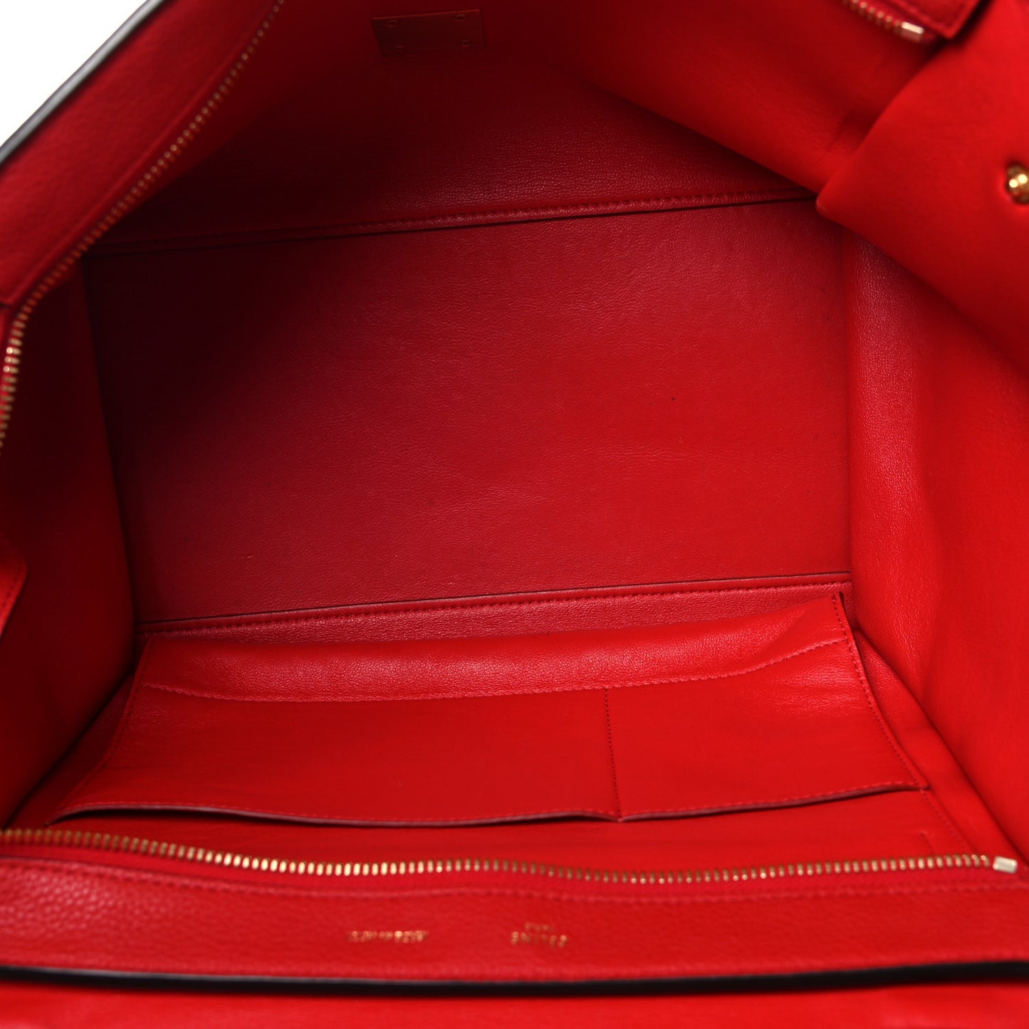 Drummed Calfskin Suede Medium Trapeze Coquelicot