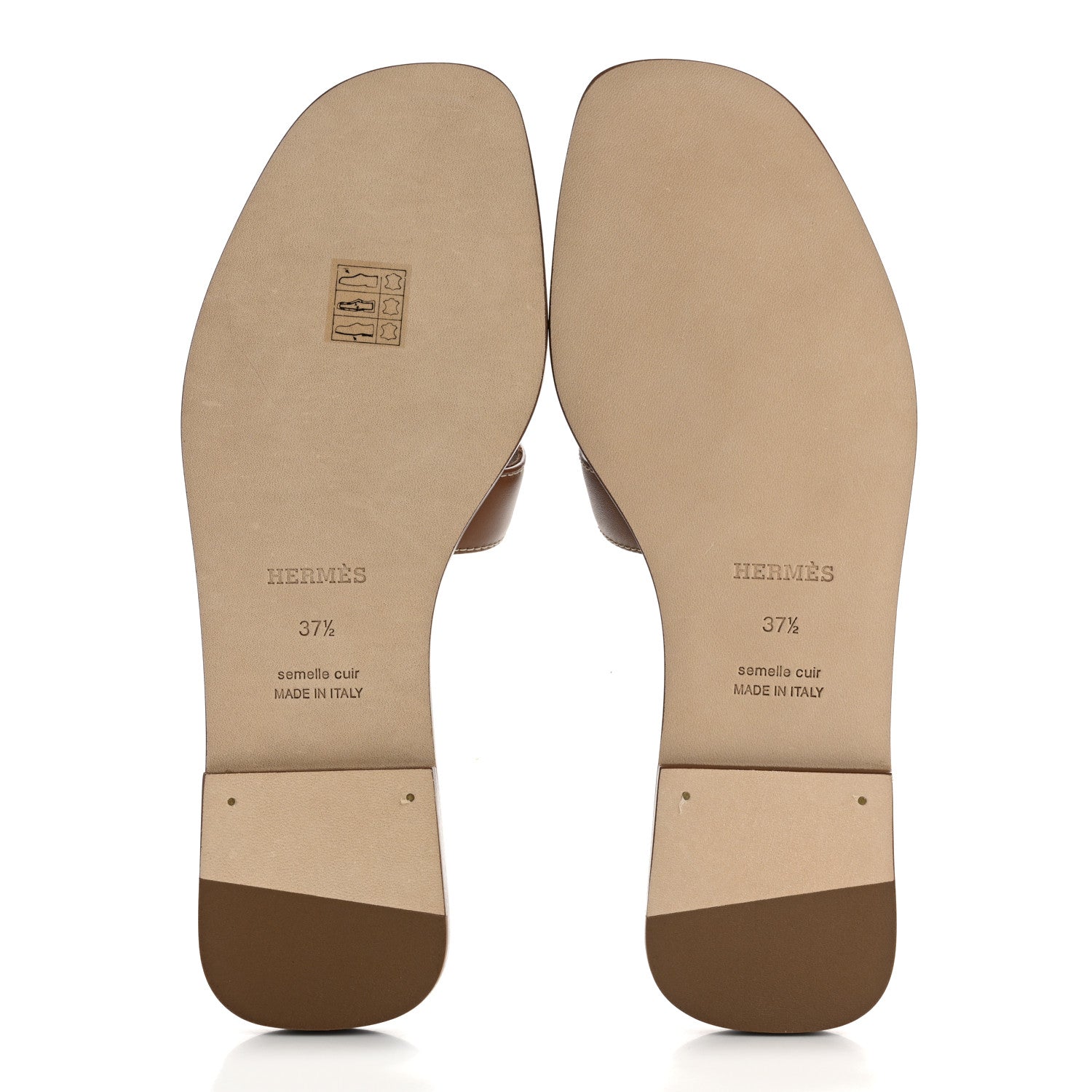 Hermes Box Calfskin Oran Sandals 37.5 Gold 6 of 9
