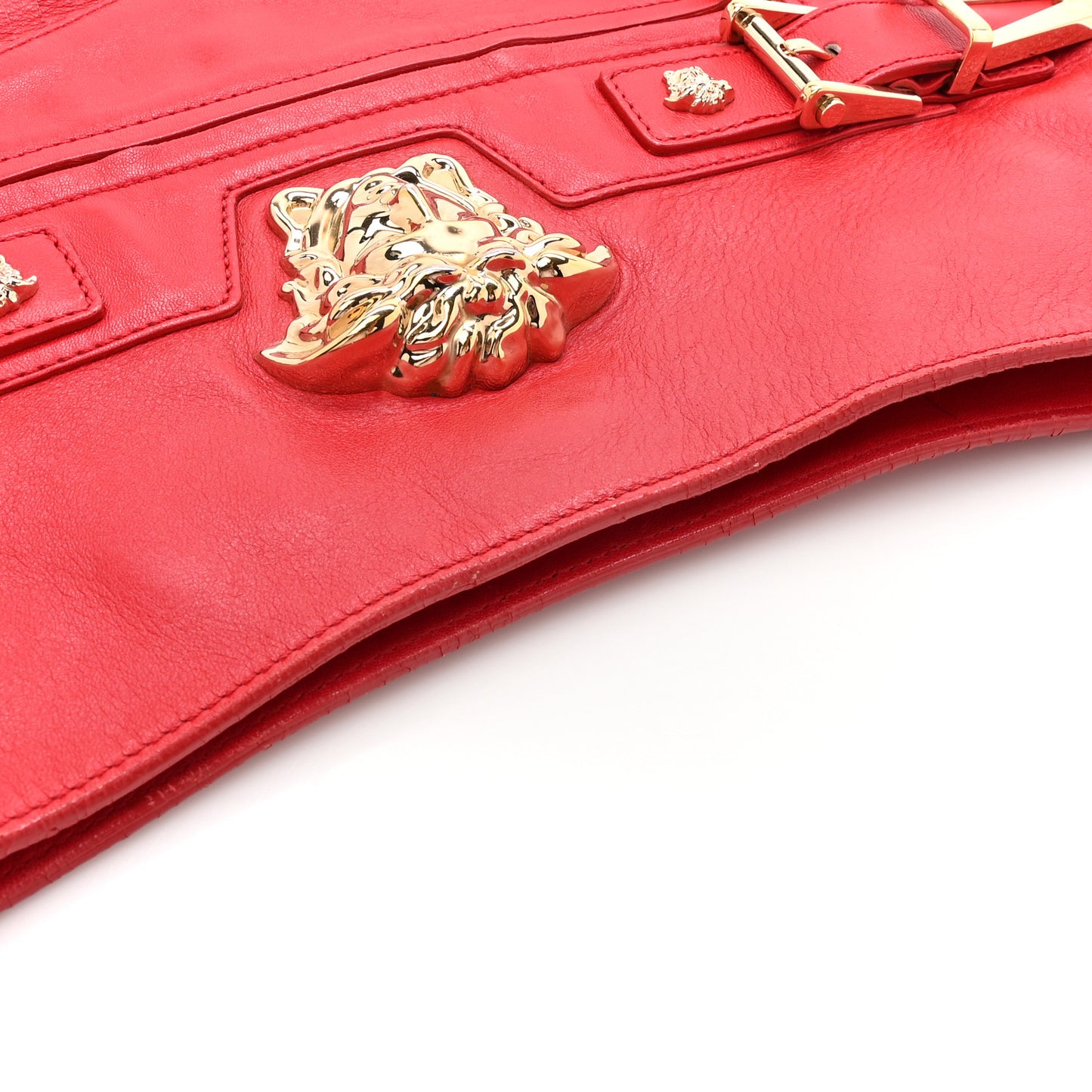 Calfskin Palazzo Fringe Shoulder Bag Red