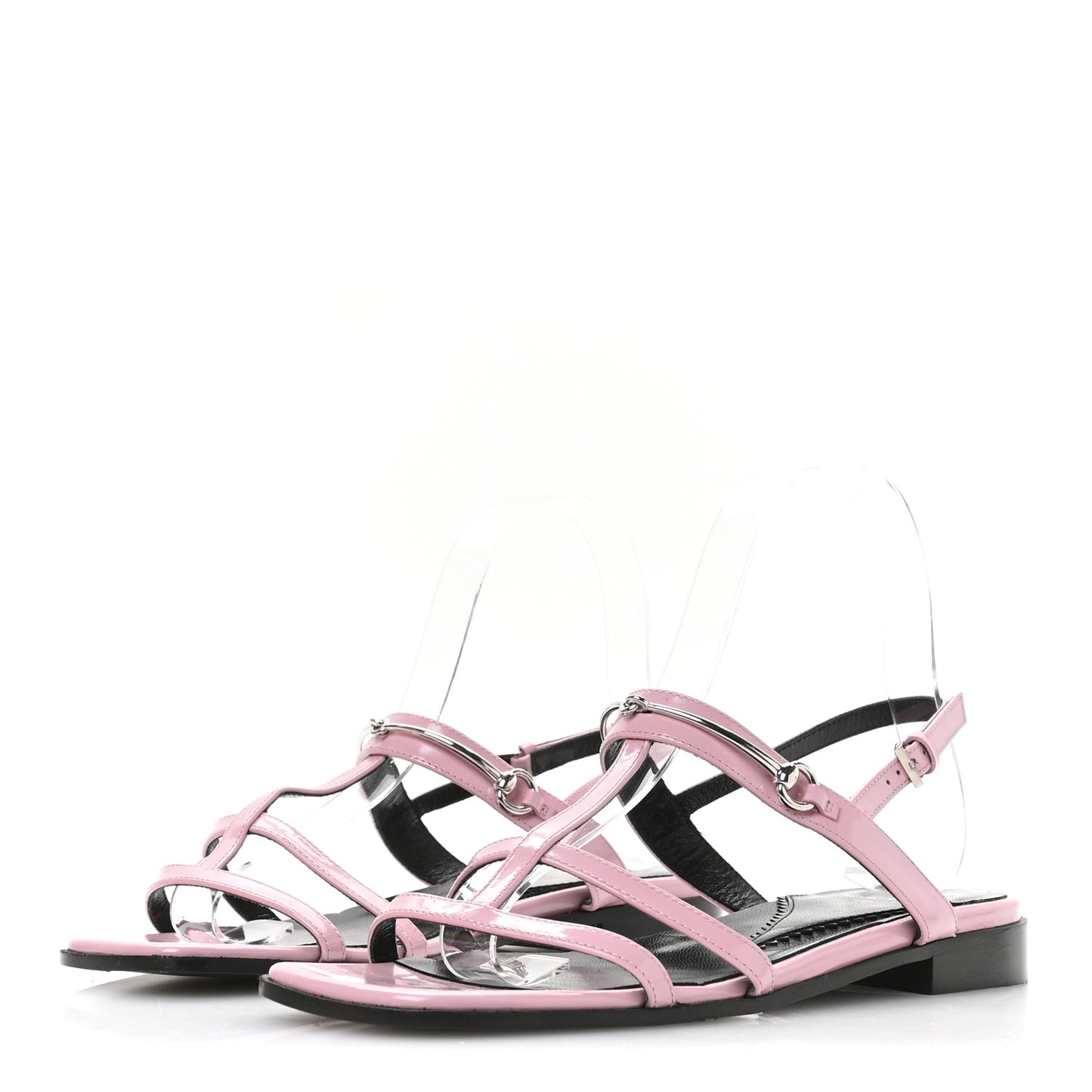 Calfskin Horsebit Divine Slingback Sandals 36 Pink