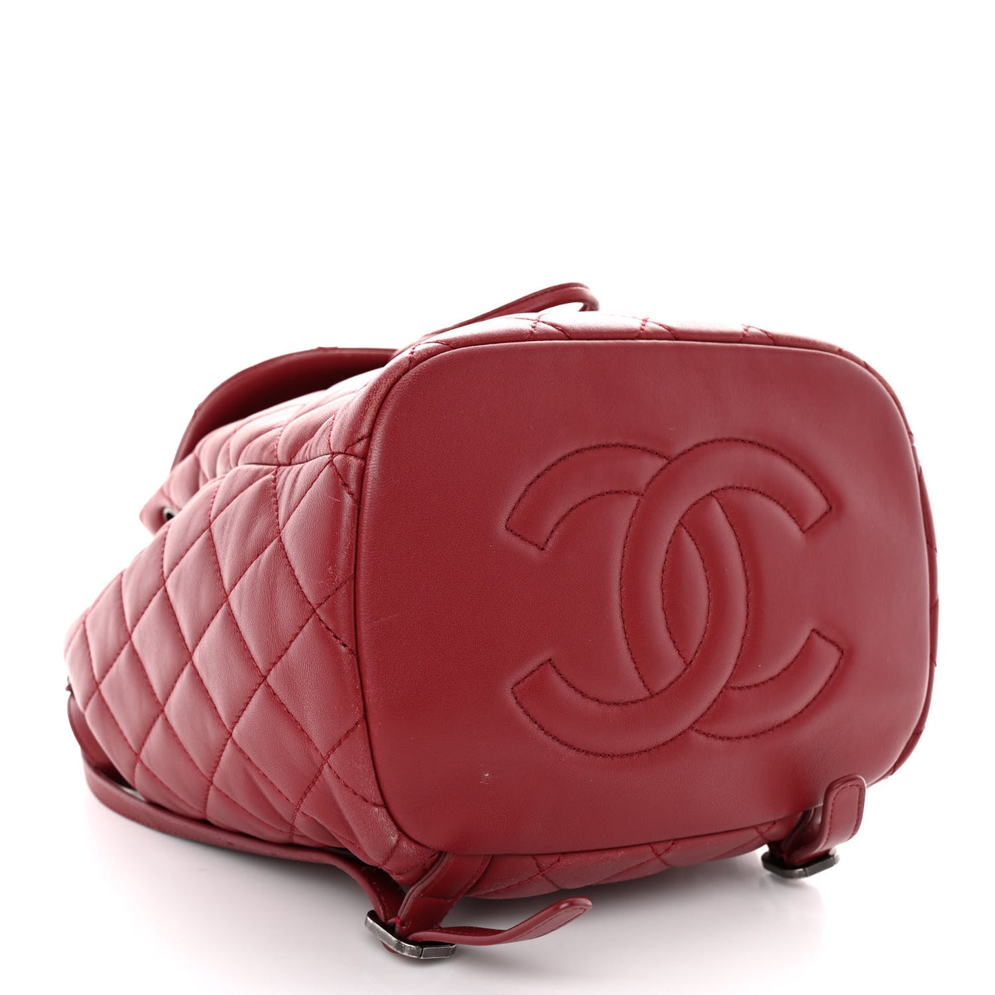 Lambskin Quilted Daily Supple Backpack Dark Red
