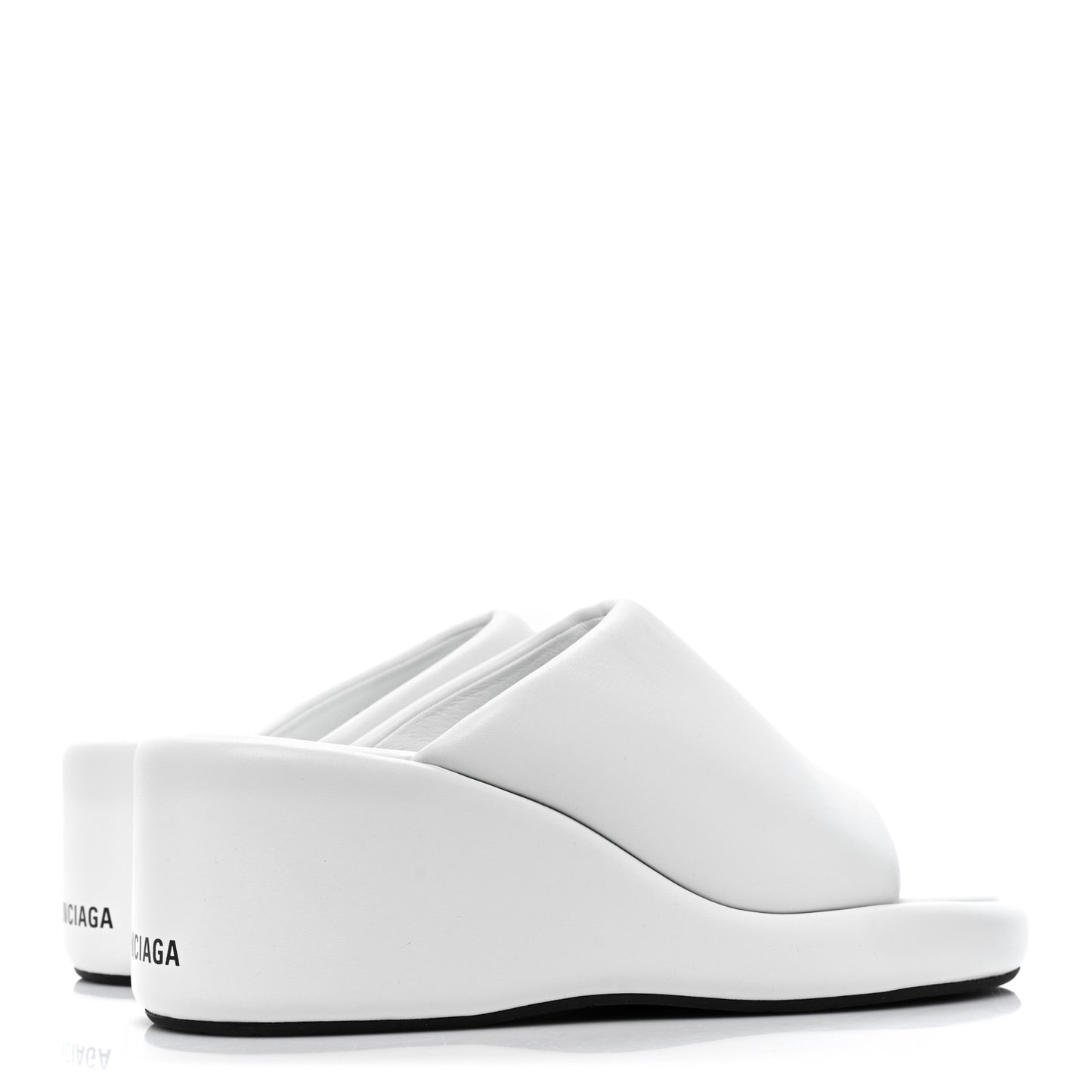 Smooth Nappa Logo Rise Wedge Sandals 39 White Black