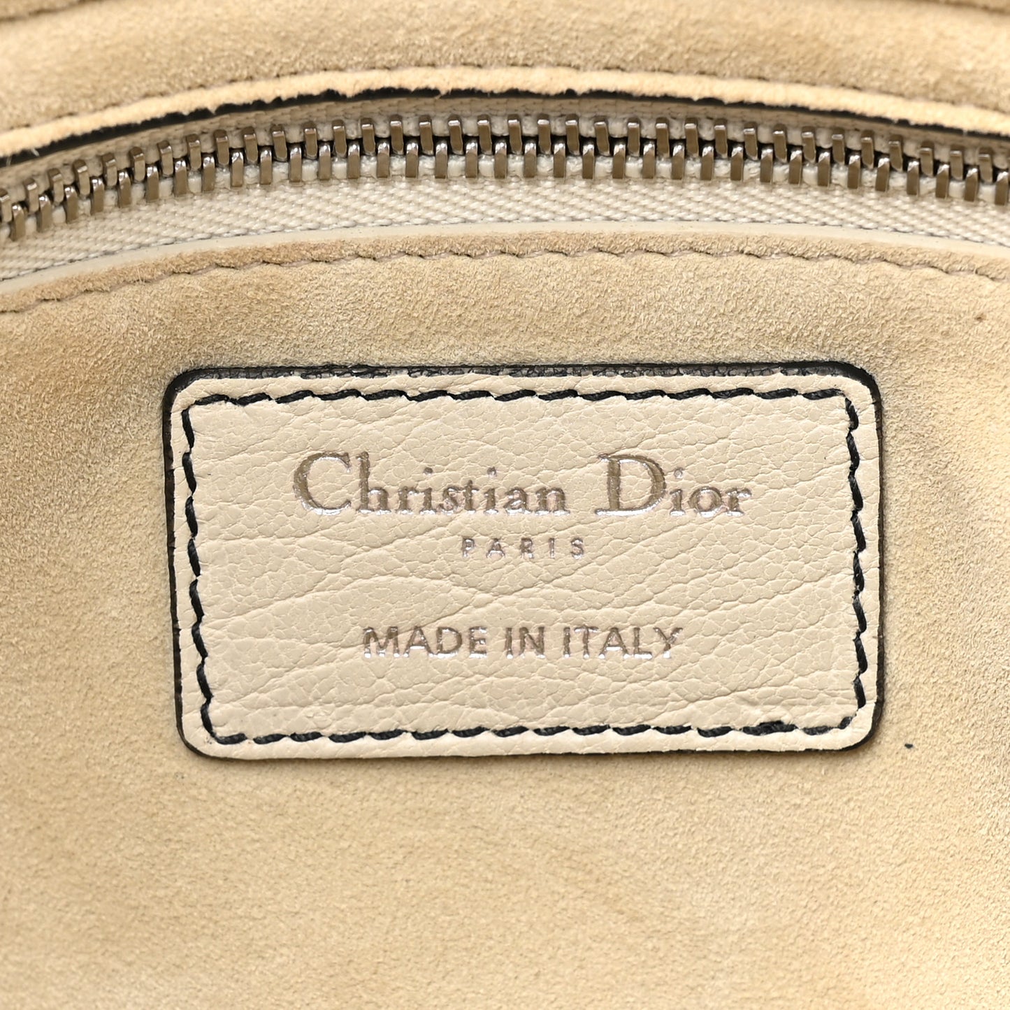 Canyon Grained Lambskin Large Lady Dior Off White