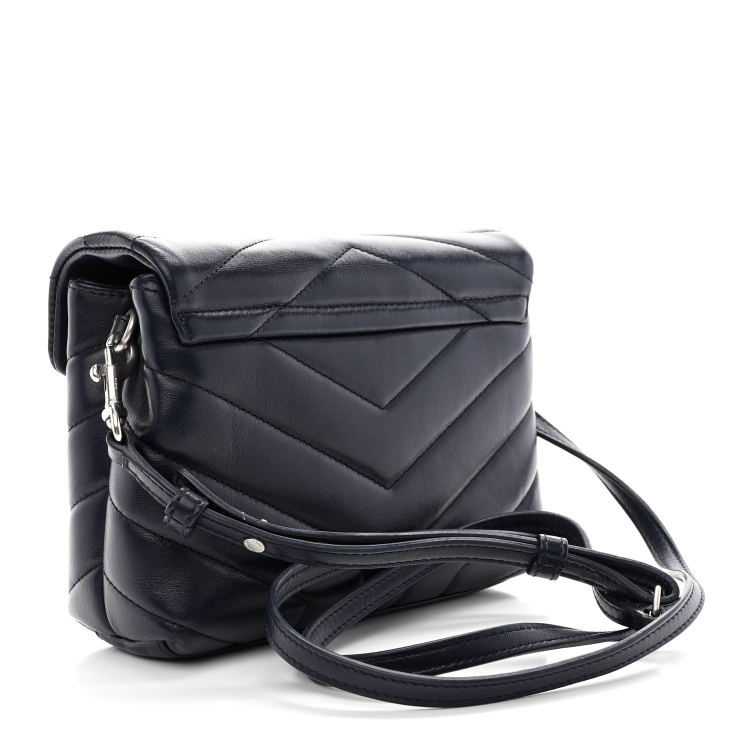 Saint Laurent Calfskin Y Quilted Monogram Toy Loulou Chain Satchel Medium Blue 3 of 13