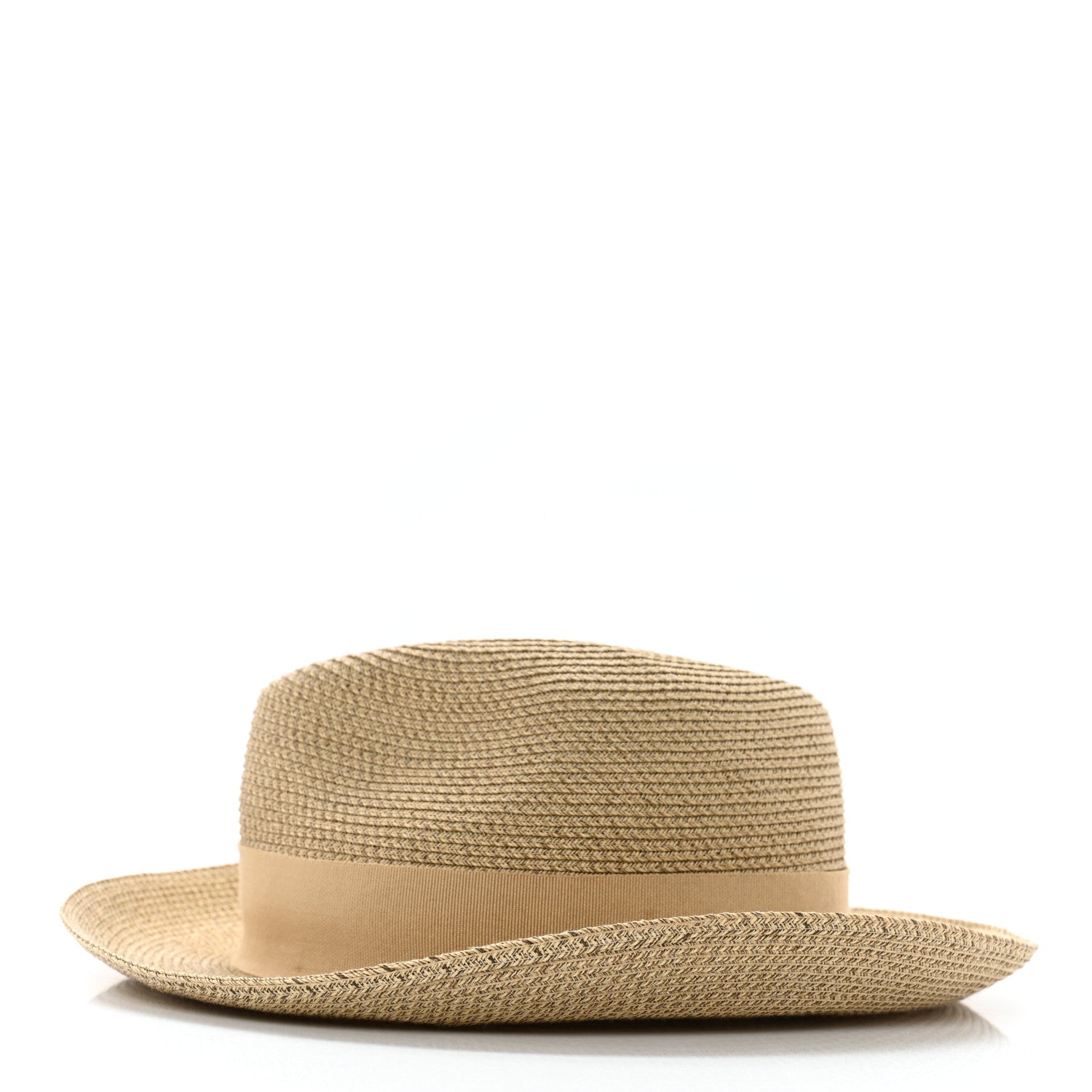 Hermes Straw Grosgrain Hat 58 4 of 12