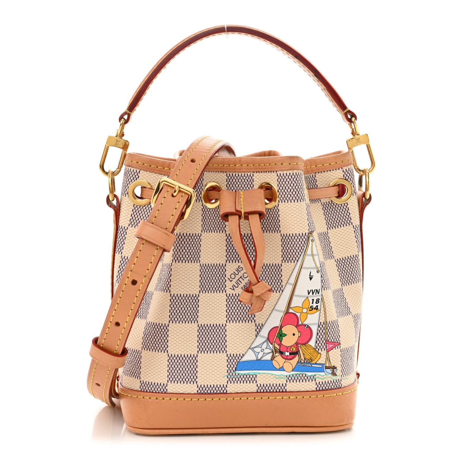 Louis Vuitton Damier Azur Vivienne Sac Nano Noe Dragon Fruit Pink