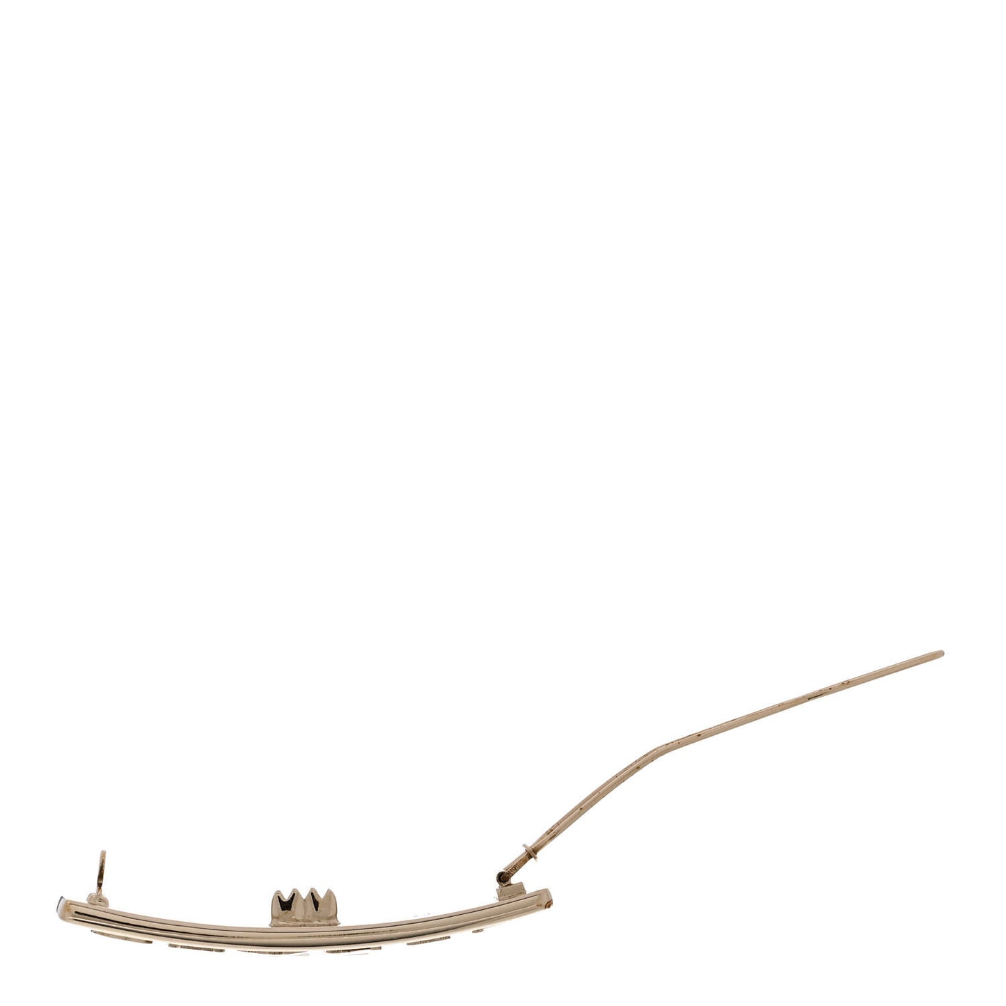 Metal Crystal Logo Hair Clip Gold