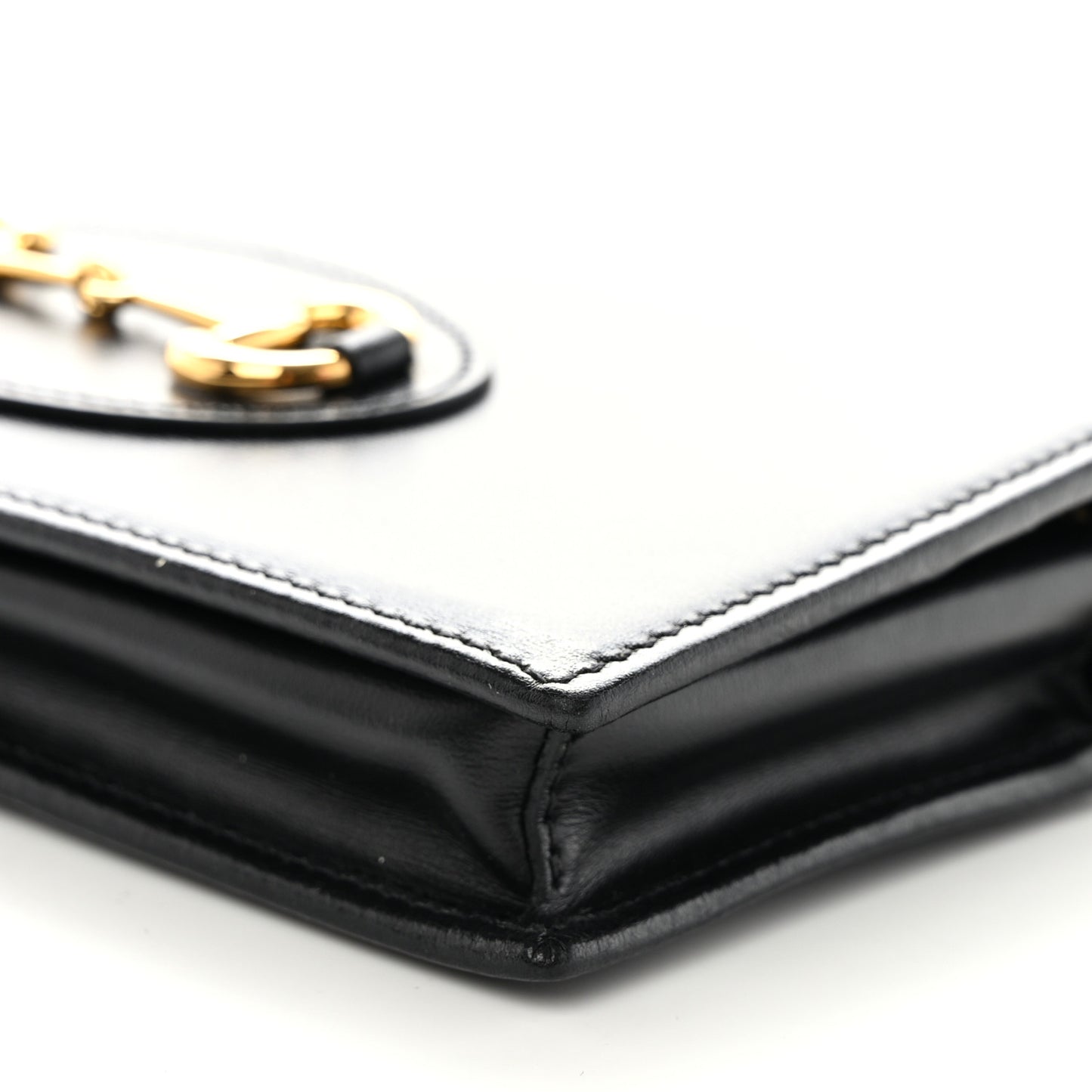 Boarded Plutone Calfskin Horsebit 1955 Wallet On Chain Black