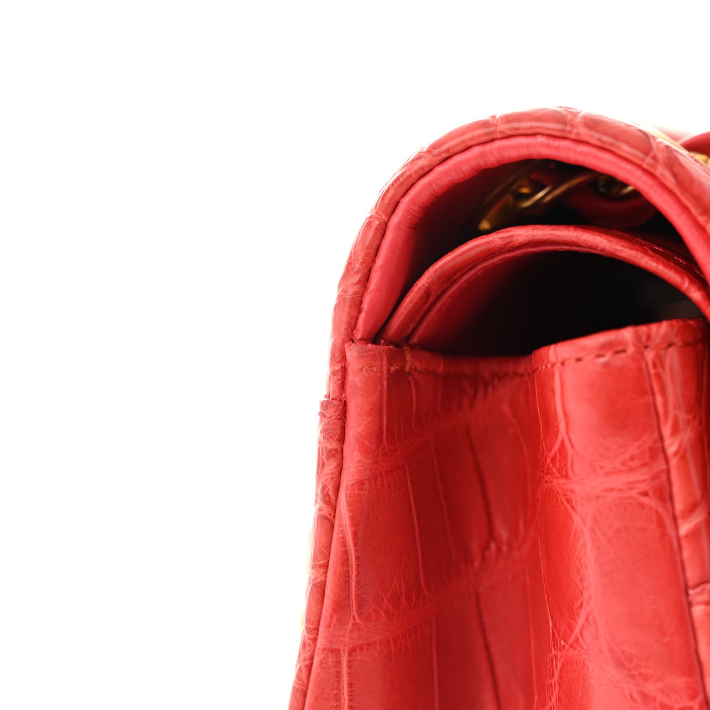 Matte Alligator Jumbo Double Flap Red
