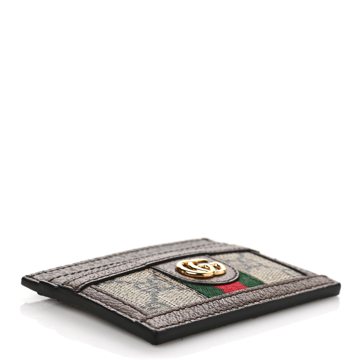 GG Supreme Monogram Ophidia Card Holder Brown