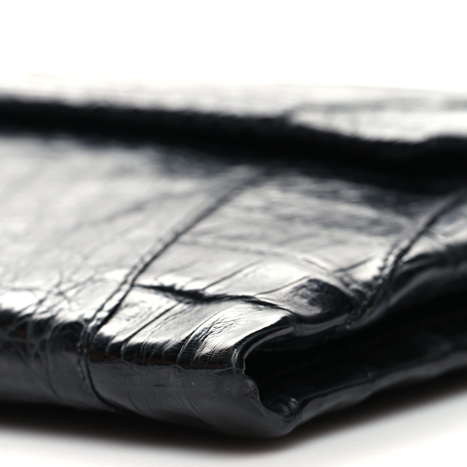 Nancy Gonzalez Crocodile Foldover Clutch Black 11 of 12