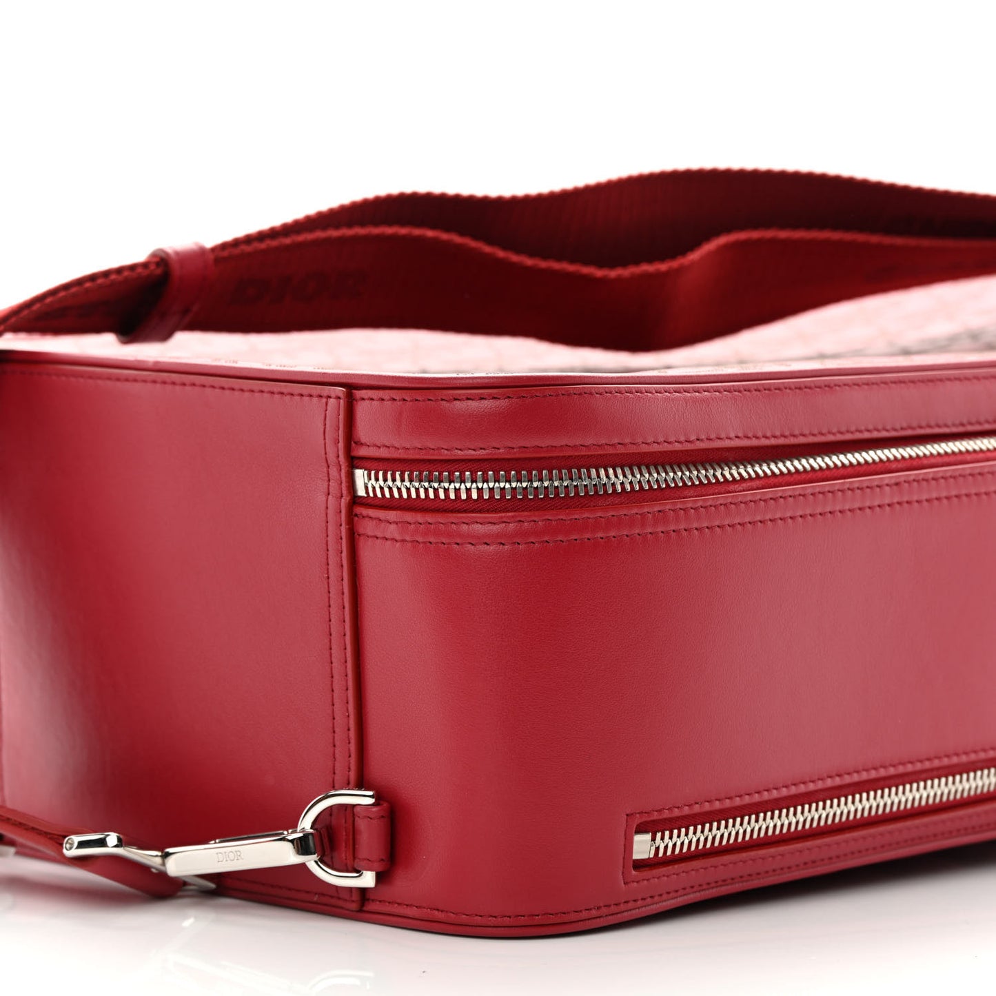 Calfskin Oblique Galaxy Perforated Marsupio World Tour Pelle Sling Red White