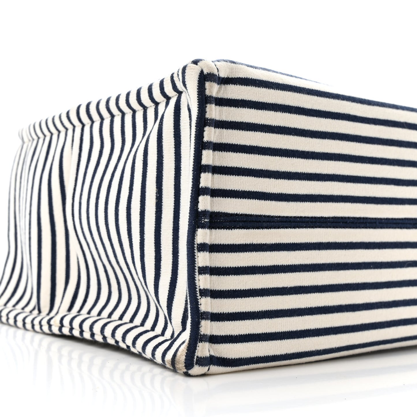 Canvas Calfskin Triomphe Large Cabas Navy Tan