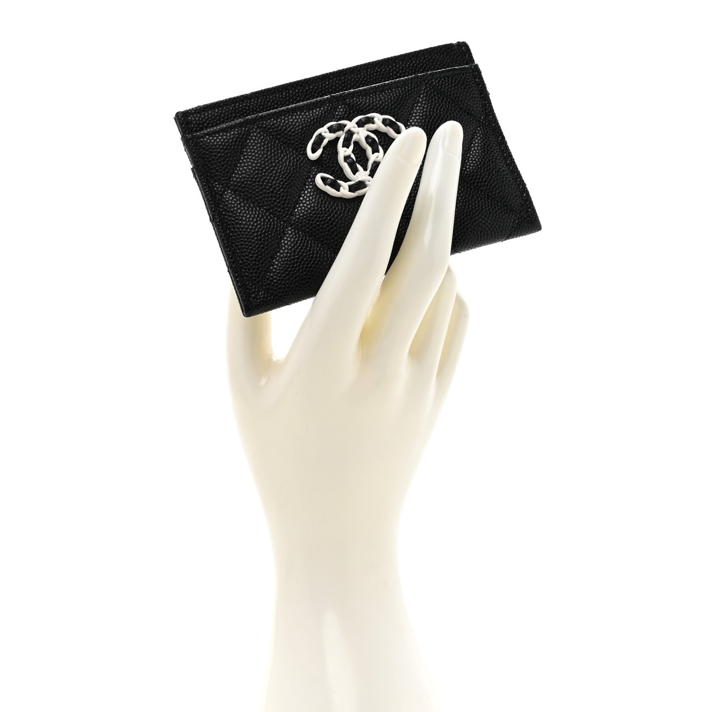 Caviar Quilted Chanel 19 Card Holder Black