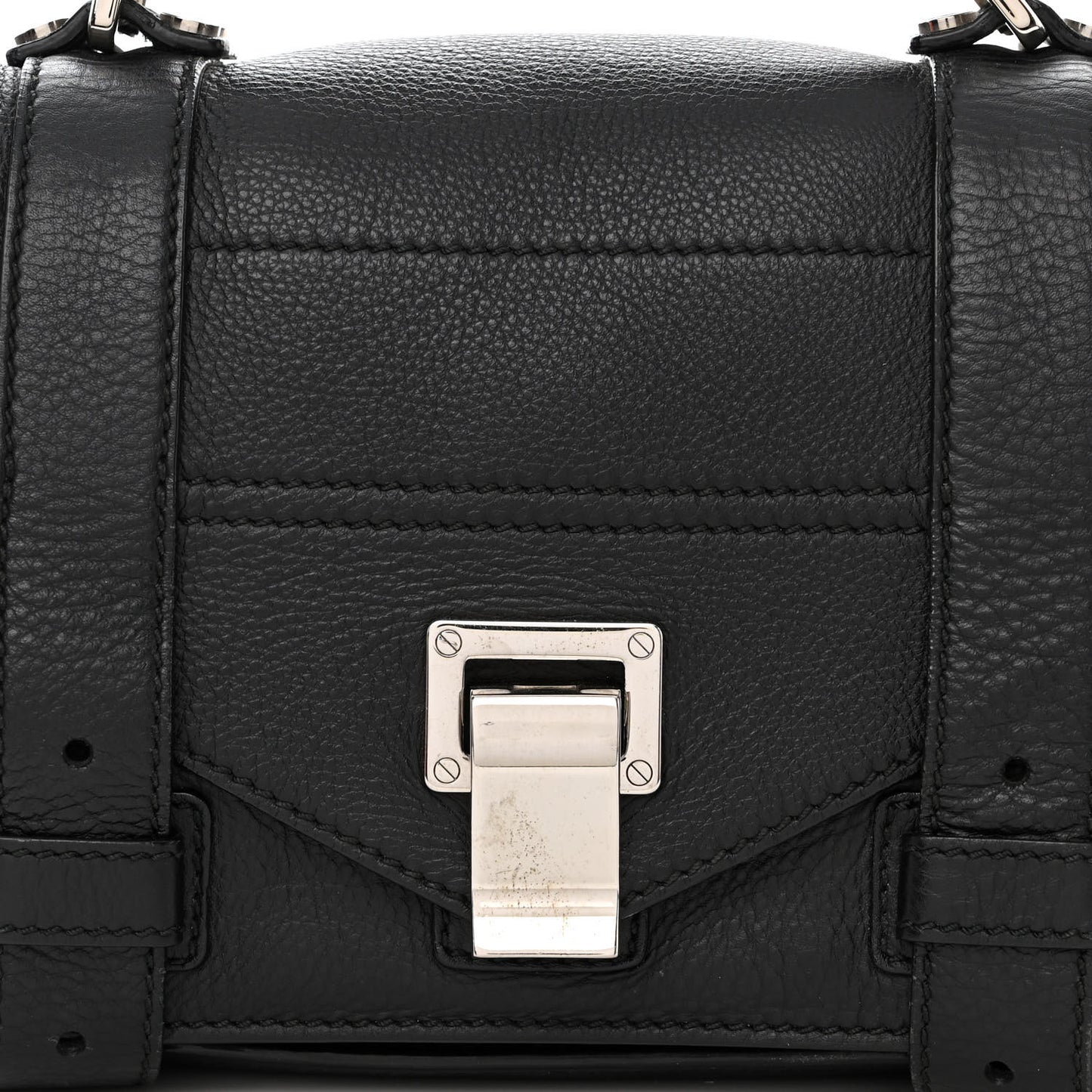 Grained Calfskin Tiny PS1 Satchel Black