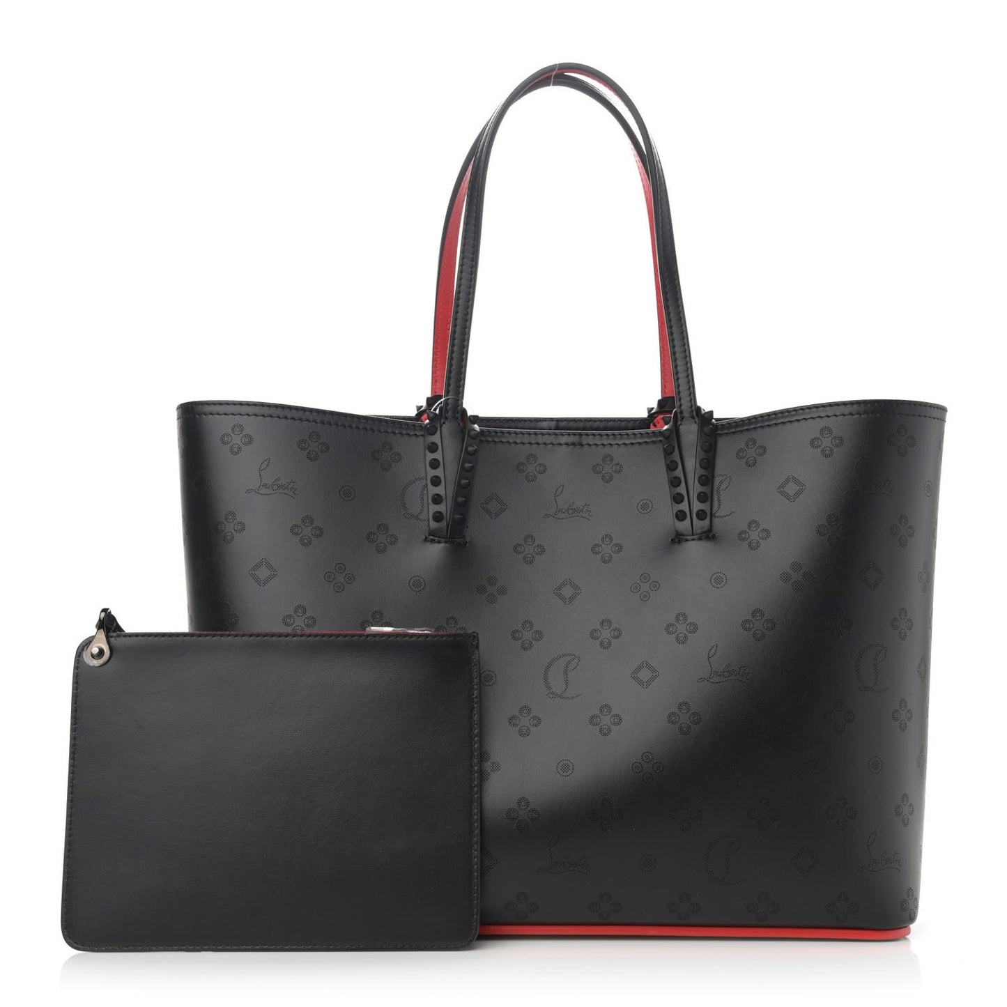 Calfskin Loubinthesky East West Cabata Tote Black