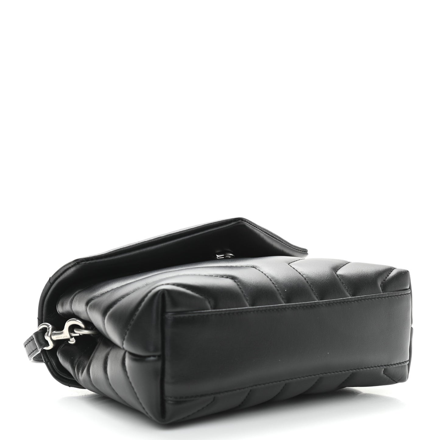 Calfskin Y Quilted Monogram Toy Loulou Crossbody Bag Black