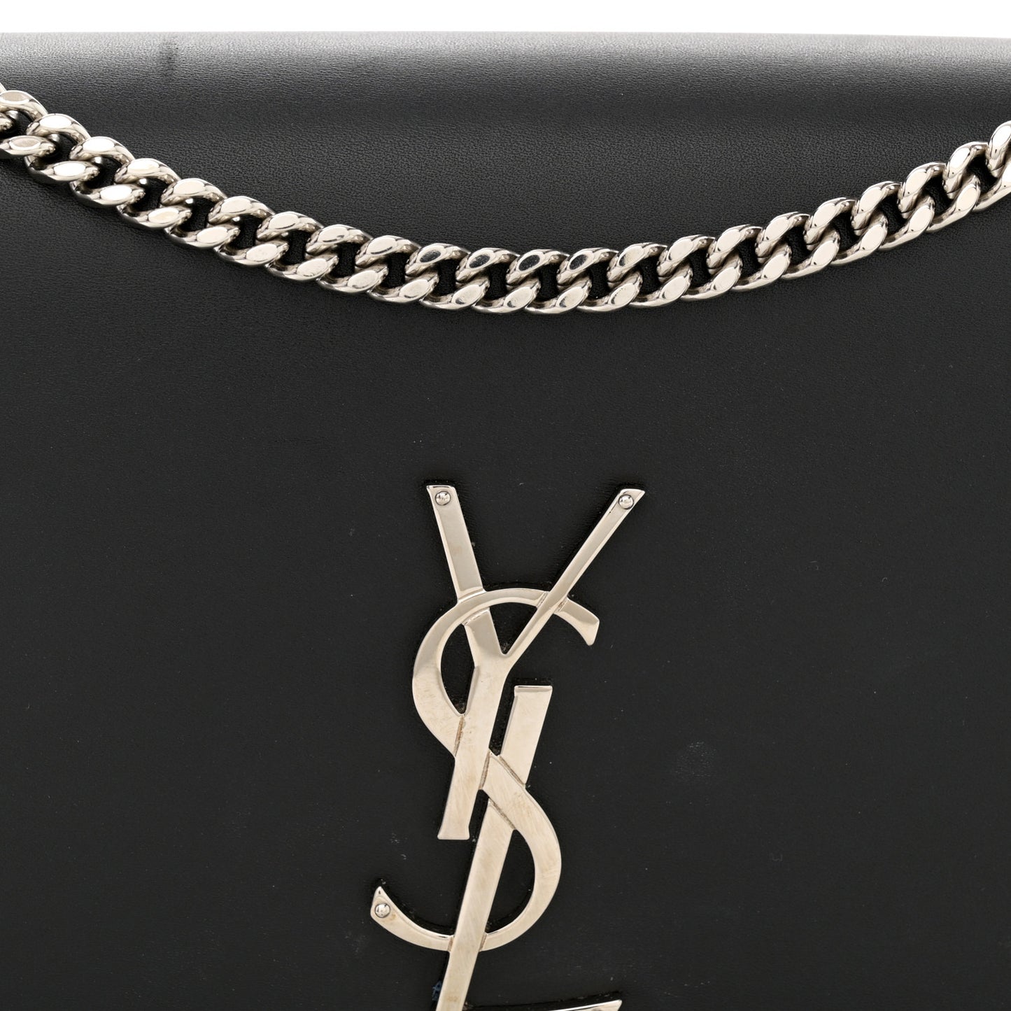 Smooth Calfskin Medium Classic Monogram Kate Tassel Satchel Black