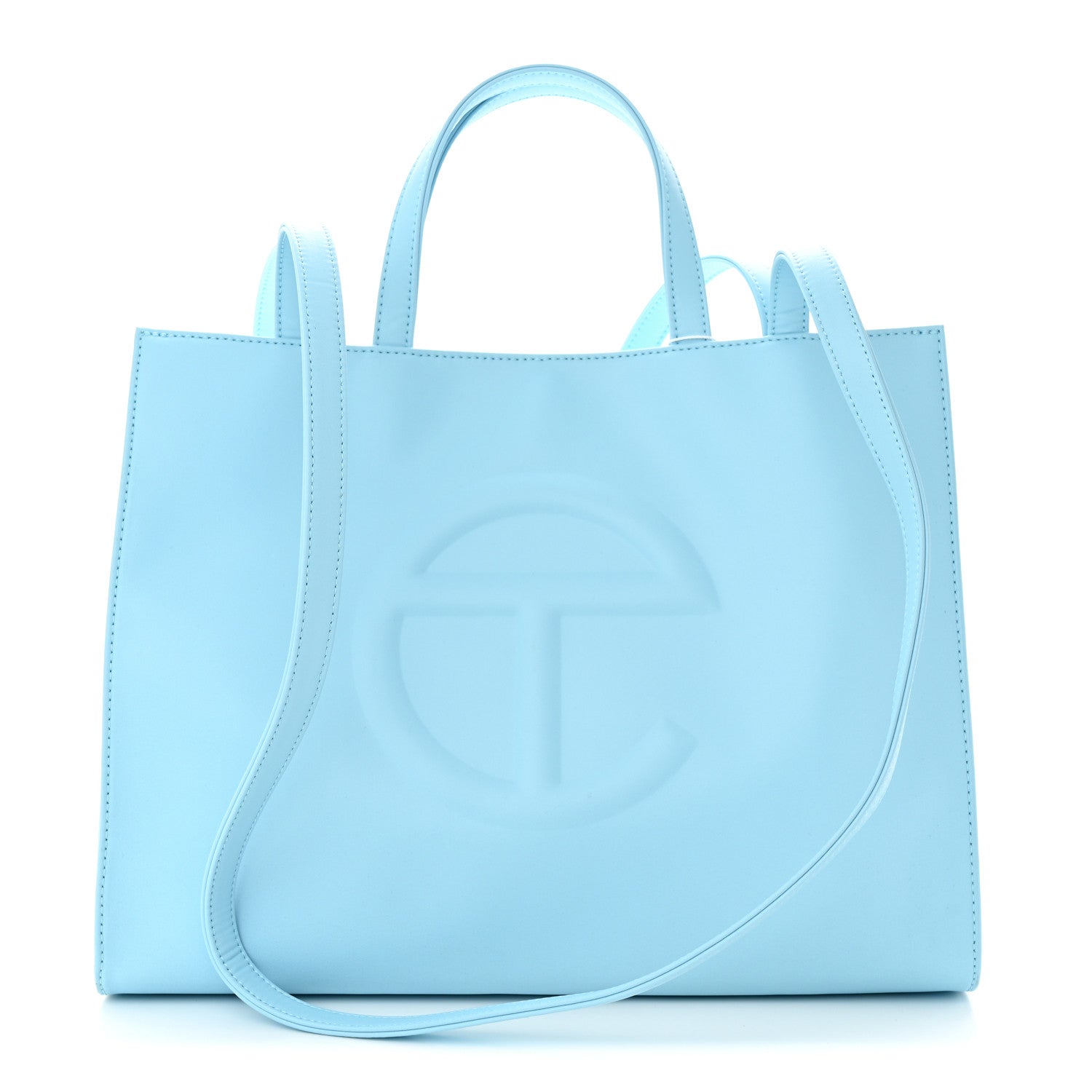 Telfar Vegan Leather Medium Shopping Bag Pool Blue 1 of 10
