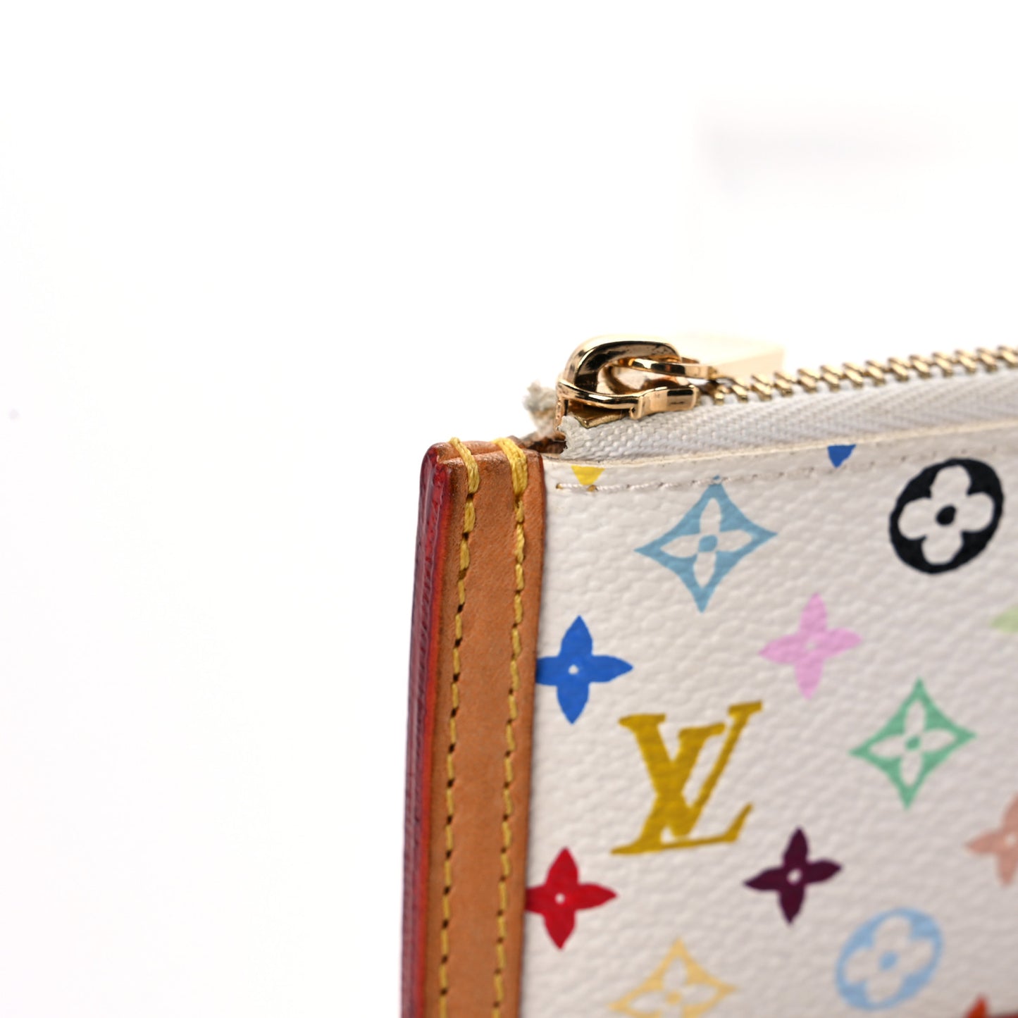 Monogram Multicolor Key Pouch White