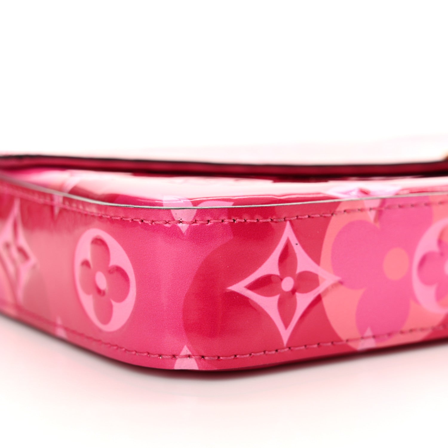 Louis Vuitton Vernis Valentine Pochette Felicie Chain Wallet Fuchsia 9 of 10