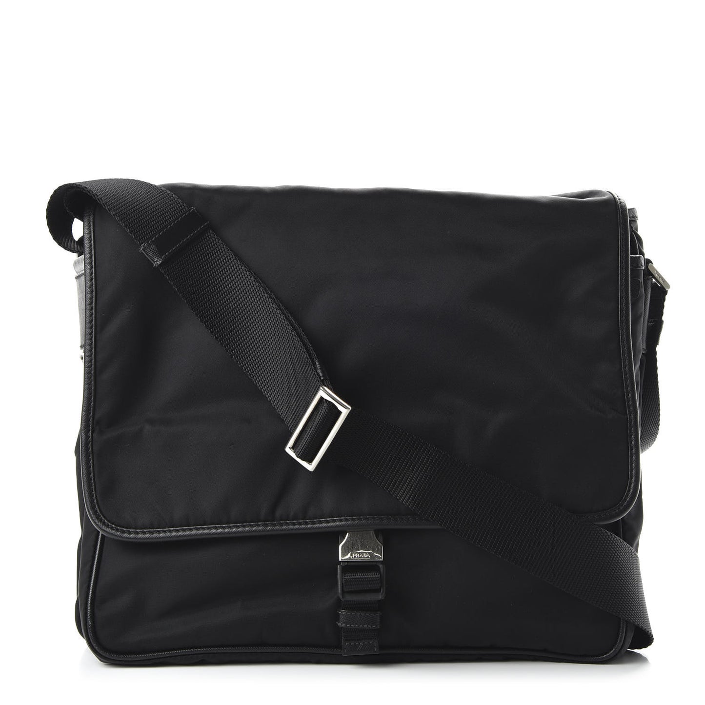Tessuto Nylon Saffiano Messenger Satchel Black