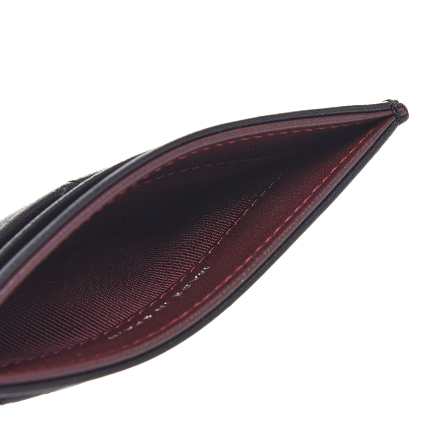 Lambskin Quilted Card Holder Black