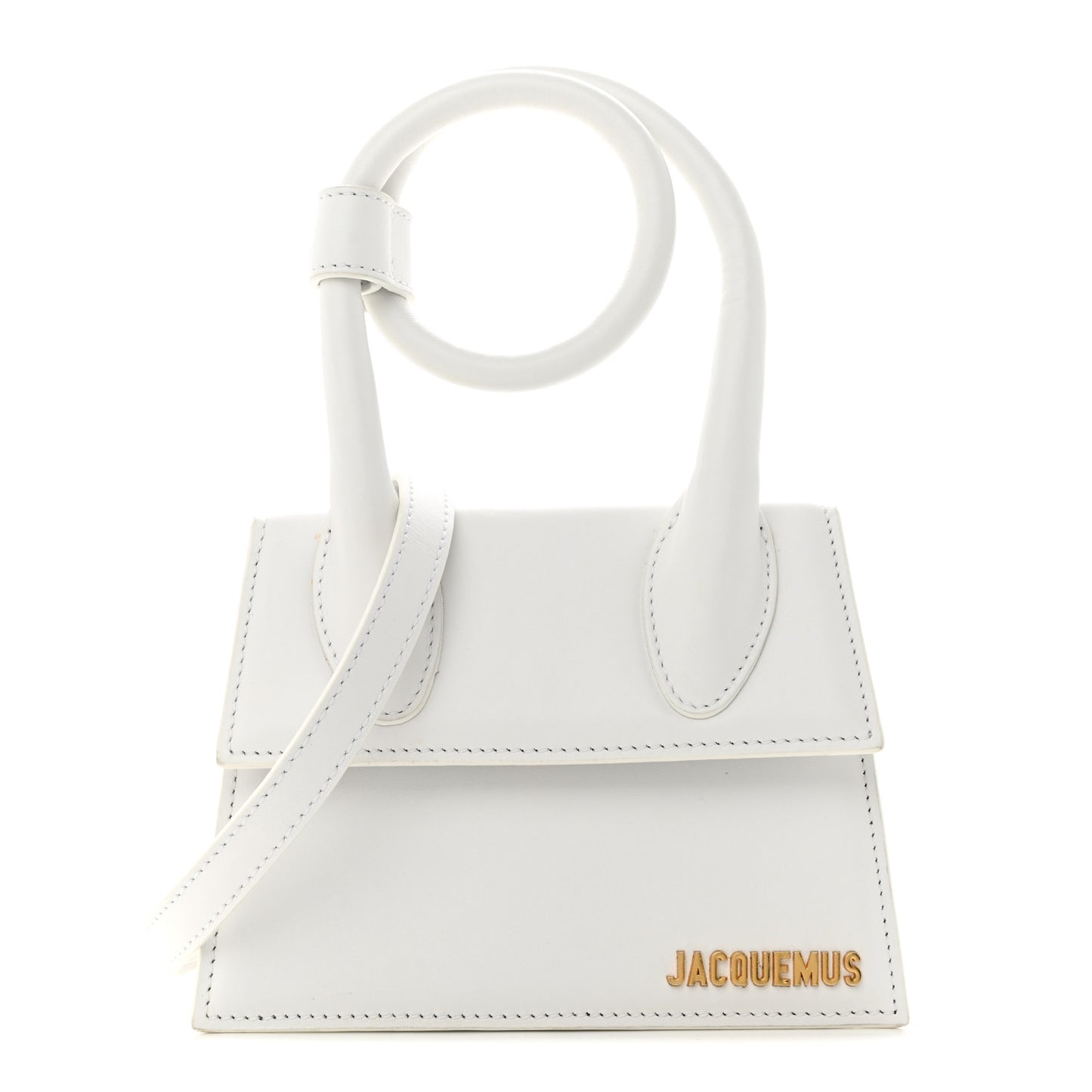 Smooth Calfskin Le Chiquito Noeud White
