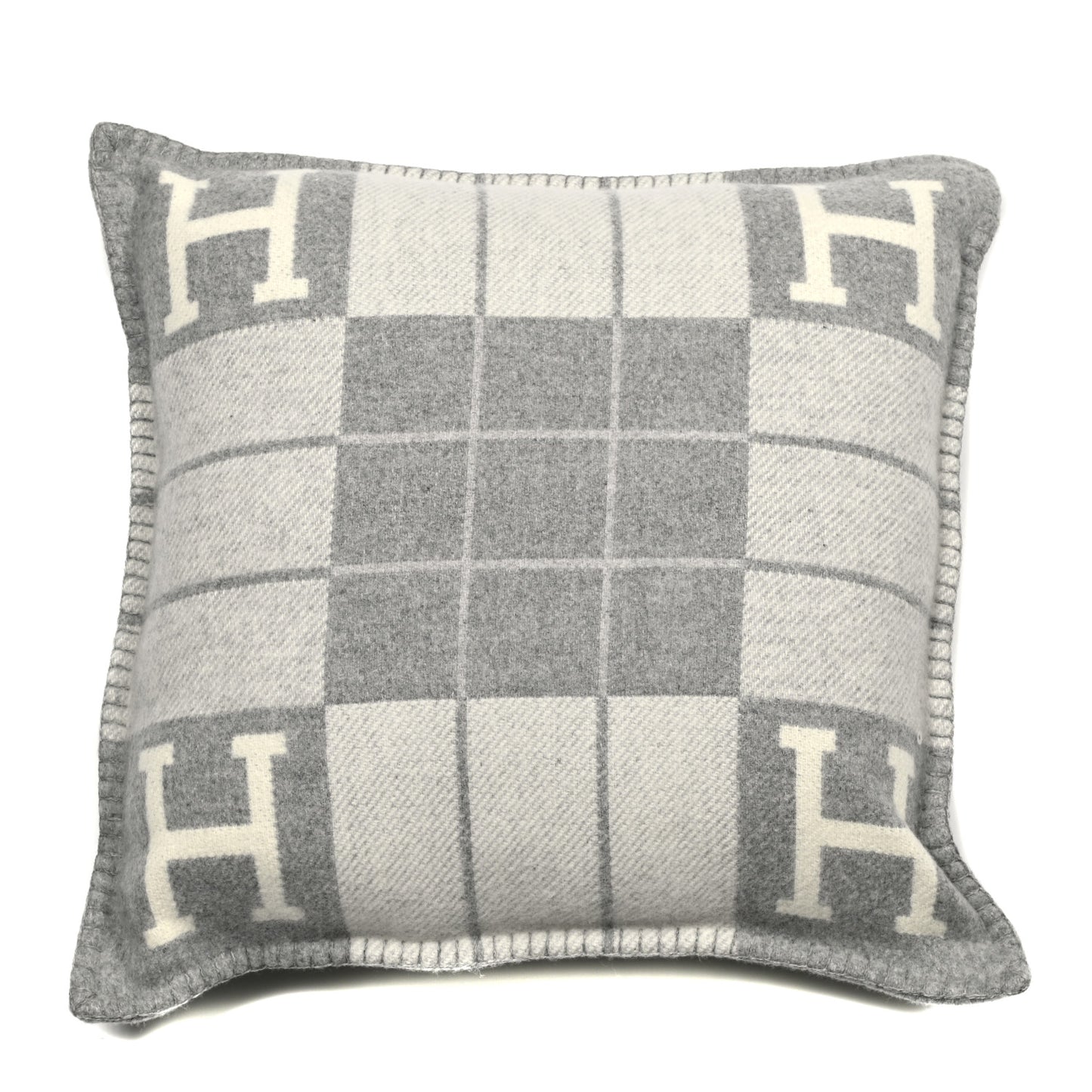 Wool Cashmere Avalon III Pillow PM Ecru Gris Clair