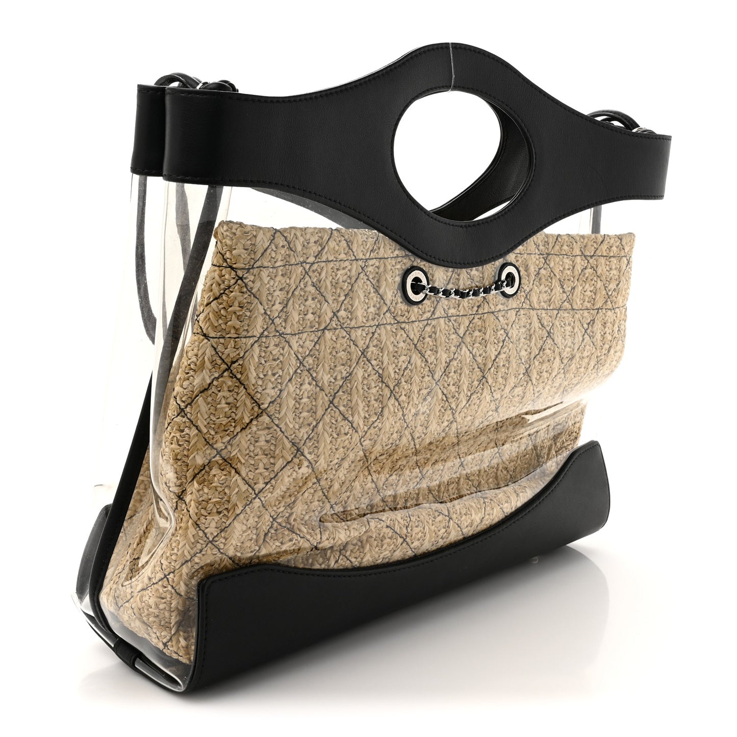 Calfskin PVC Quilted Chanel 31 Bag Black