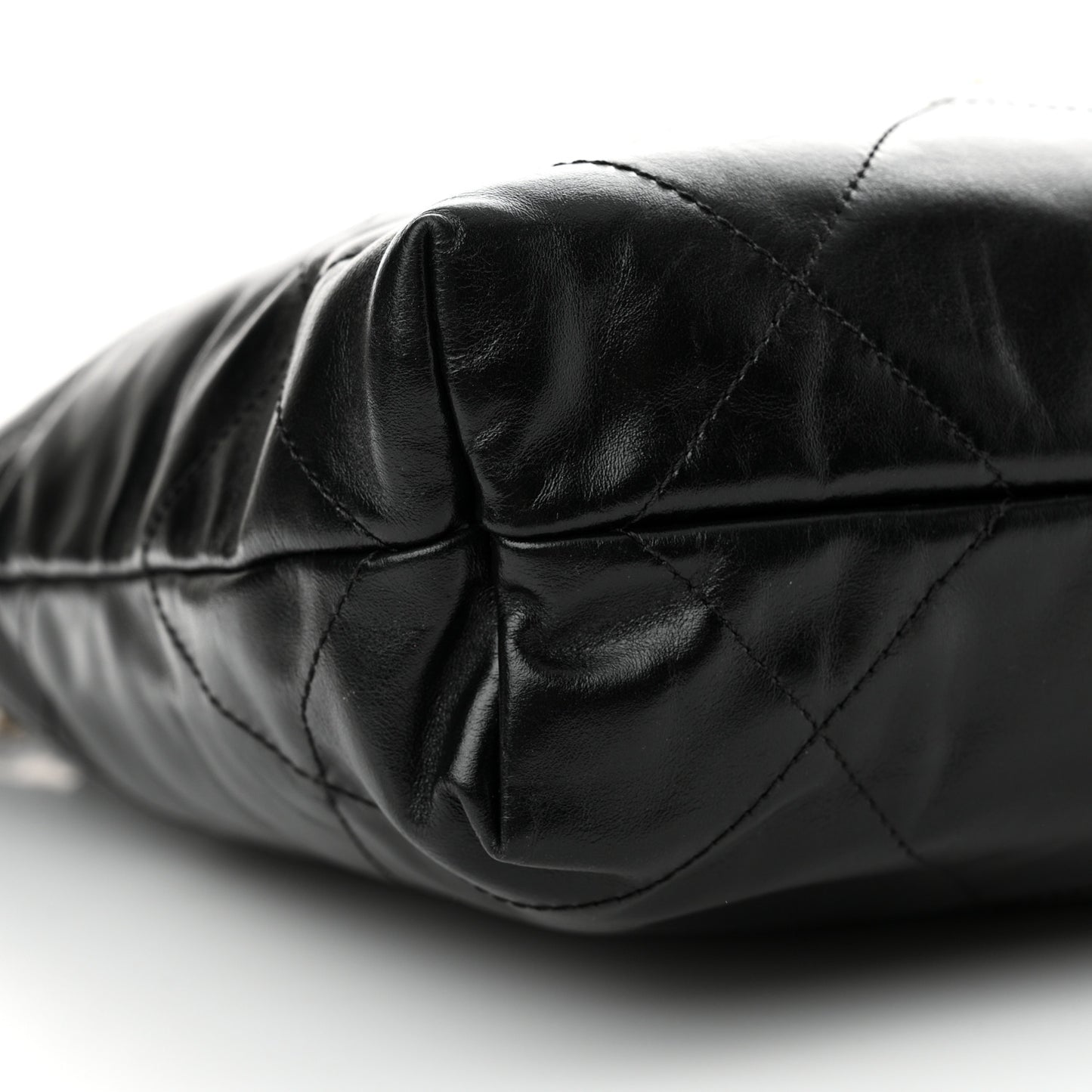 Shiny Calfskin Quilted Small Chanel 22 Black