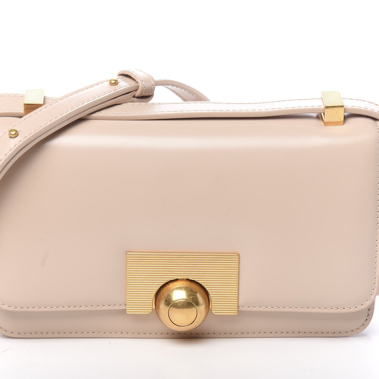 Spazzolato Calfskin Classic Mini BV Bag Nude
