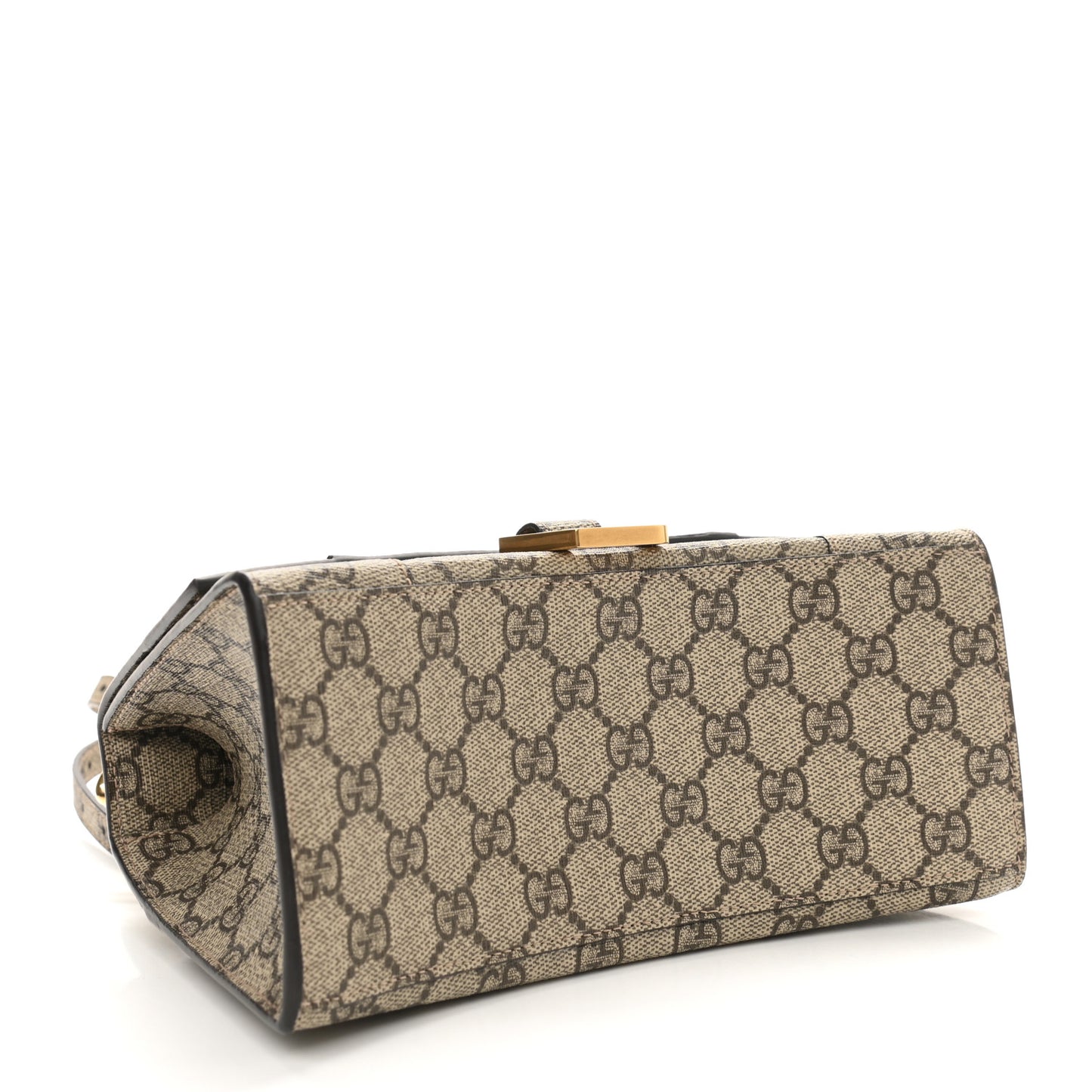 X GUCCI GG Supreme Monogram Small Hourglass Top Handle Bag Beige Ebony