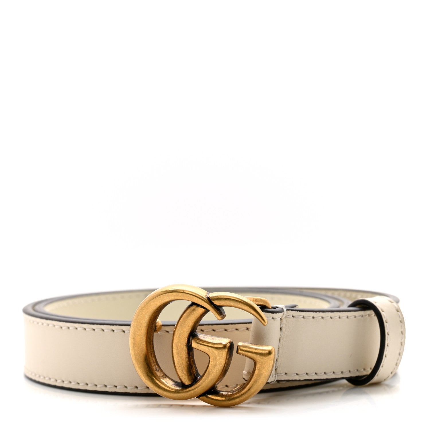 Gucci Calfskin Double G 20mm Belt 65 26 Mystic White 1 of 6
