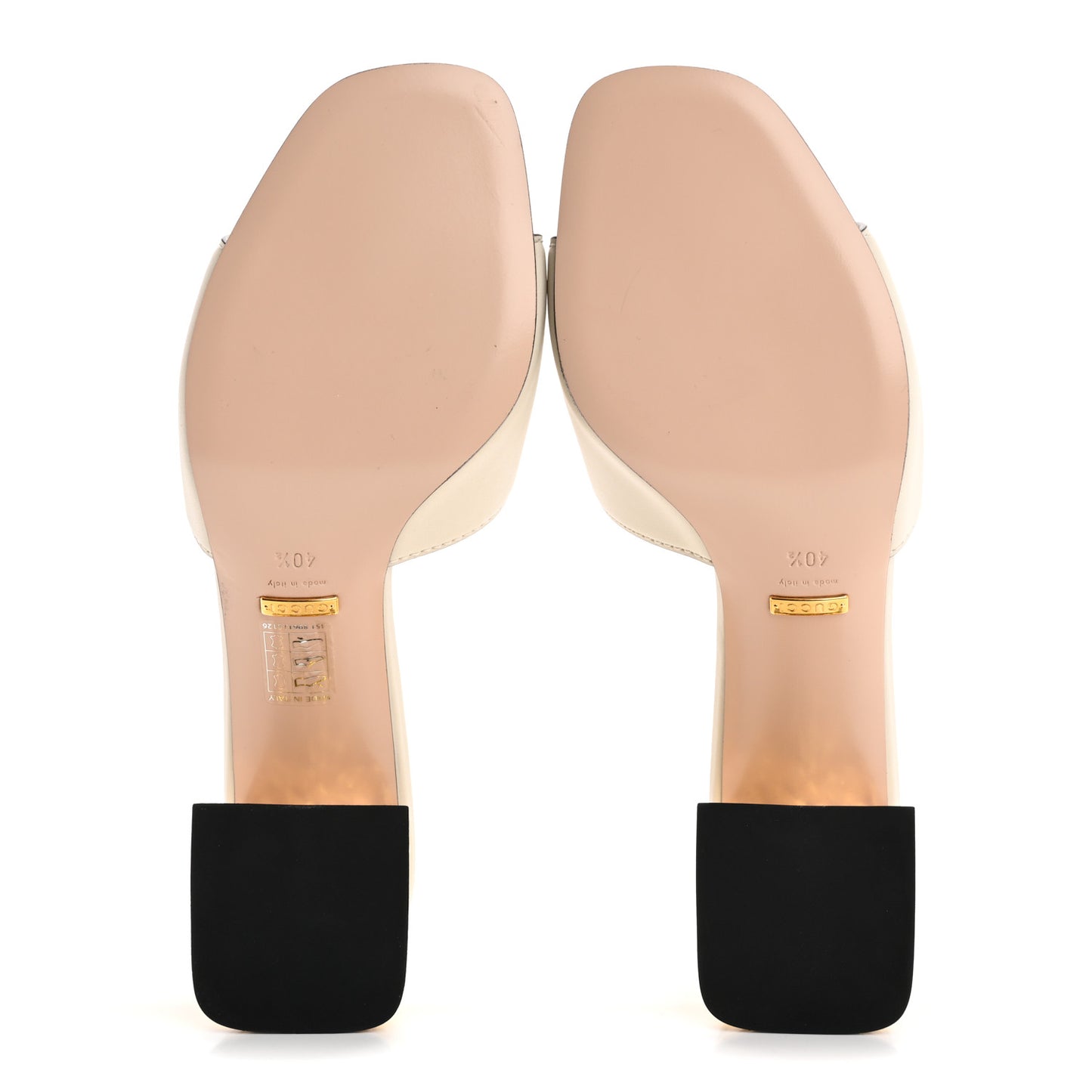 Cosmos Softy Calfskin Interlocking G Cut Out 55mm Slide Sandals 40.5 Mystic White