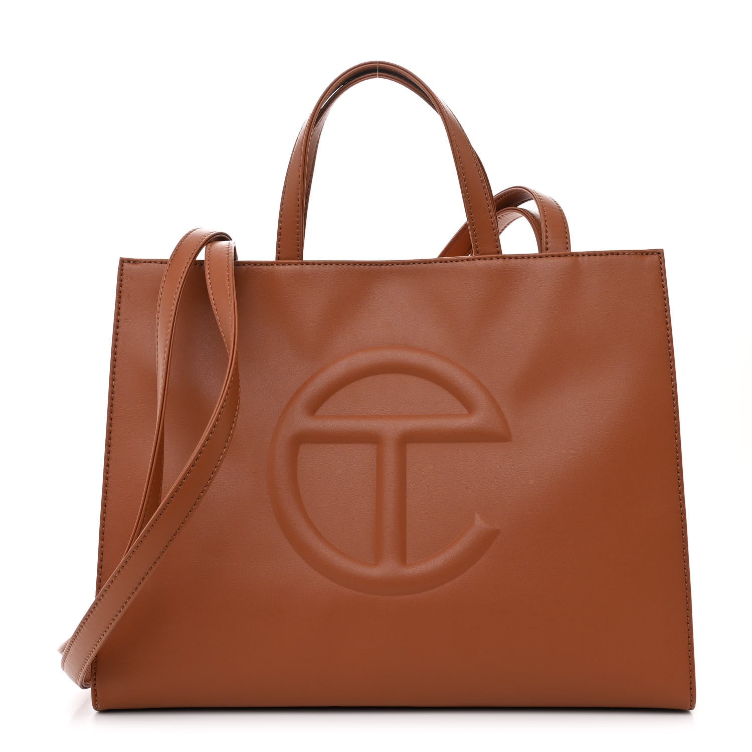 Telfar Vegan Leather Medium Shopping Bag Tan 1 of 9