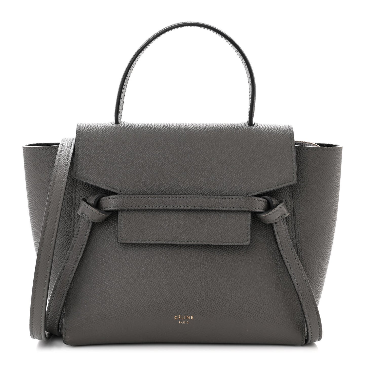 Grained Calfskin Micro Belt Bag Grey