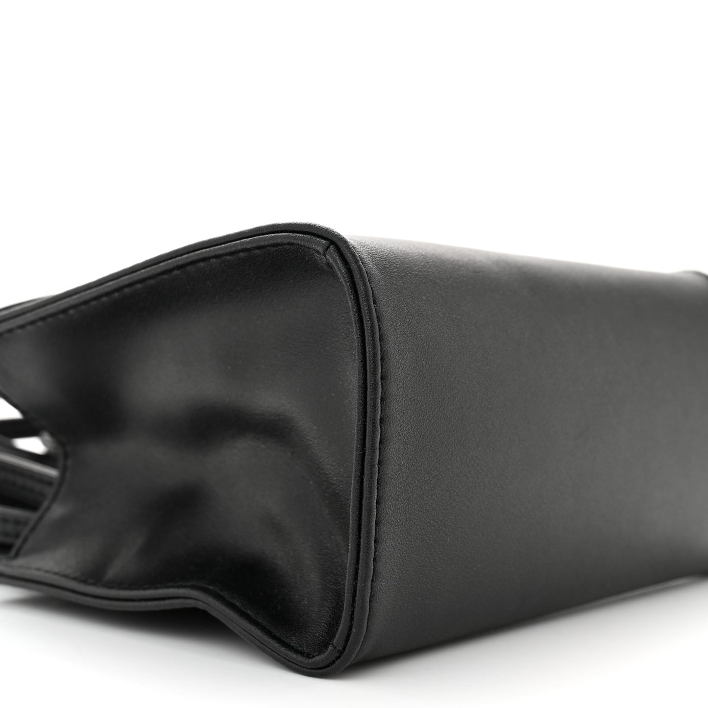 Vegan Leather Small Shopping Bag Black