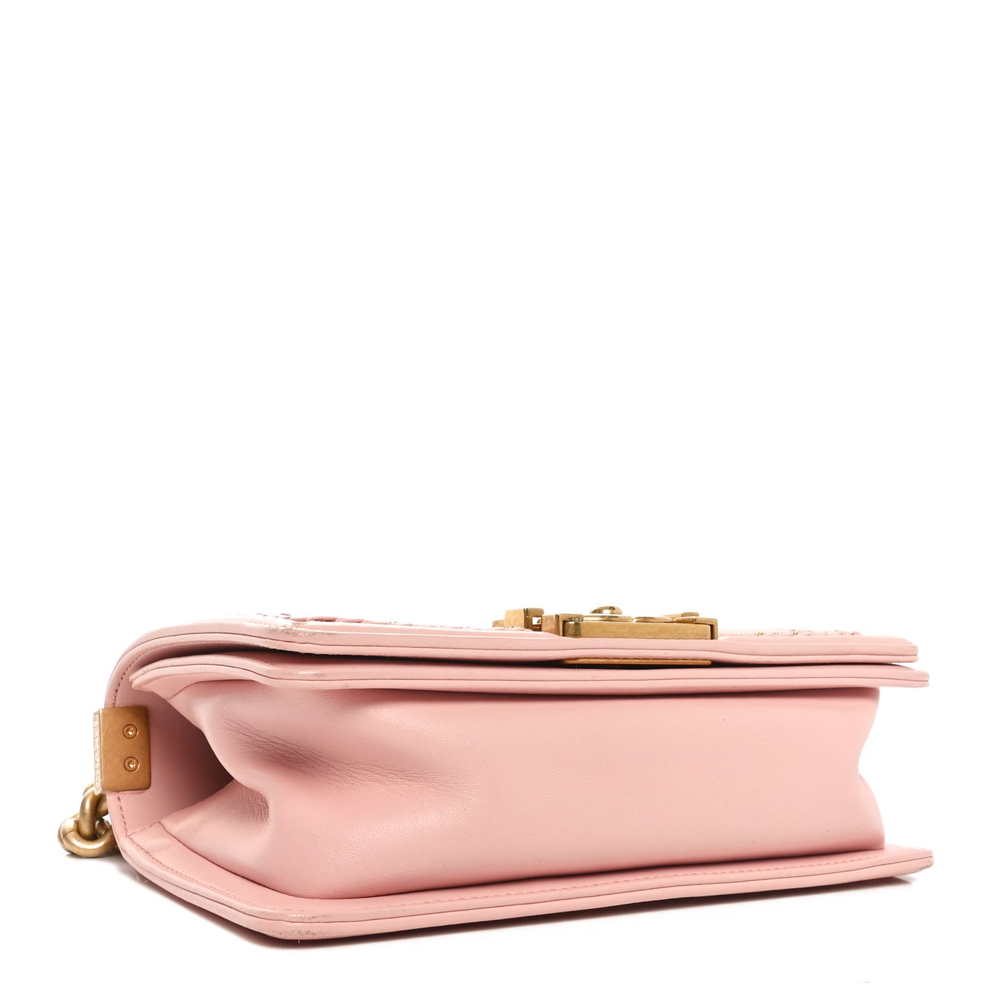 Lambskin Quilted Small Chain Around Boy Flap Pink