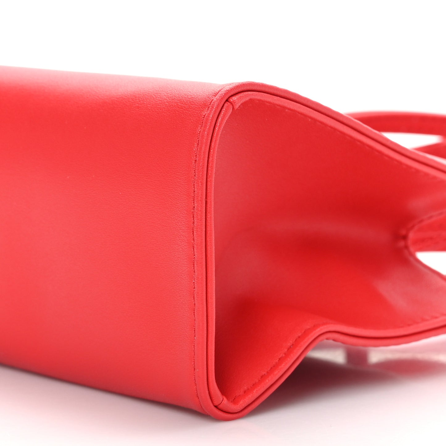 Vegan Leather Small Shopping Bag Red